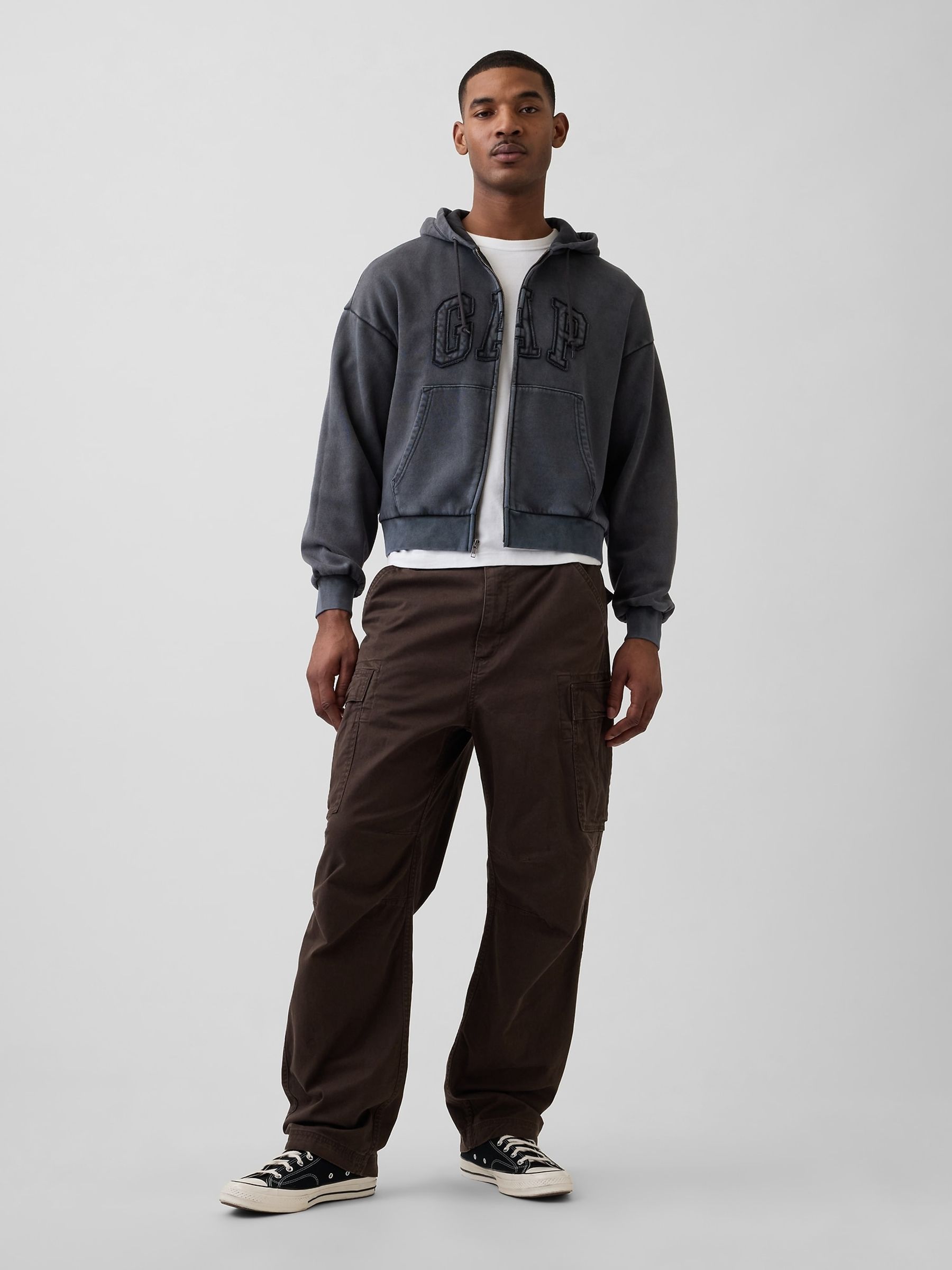 Black VintageSoft Oversized Logo Zip Hoodie - Image 3 of 4