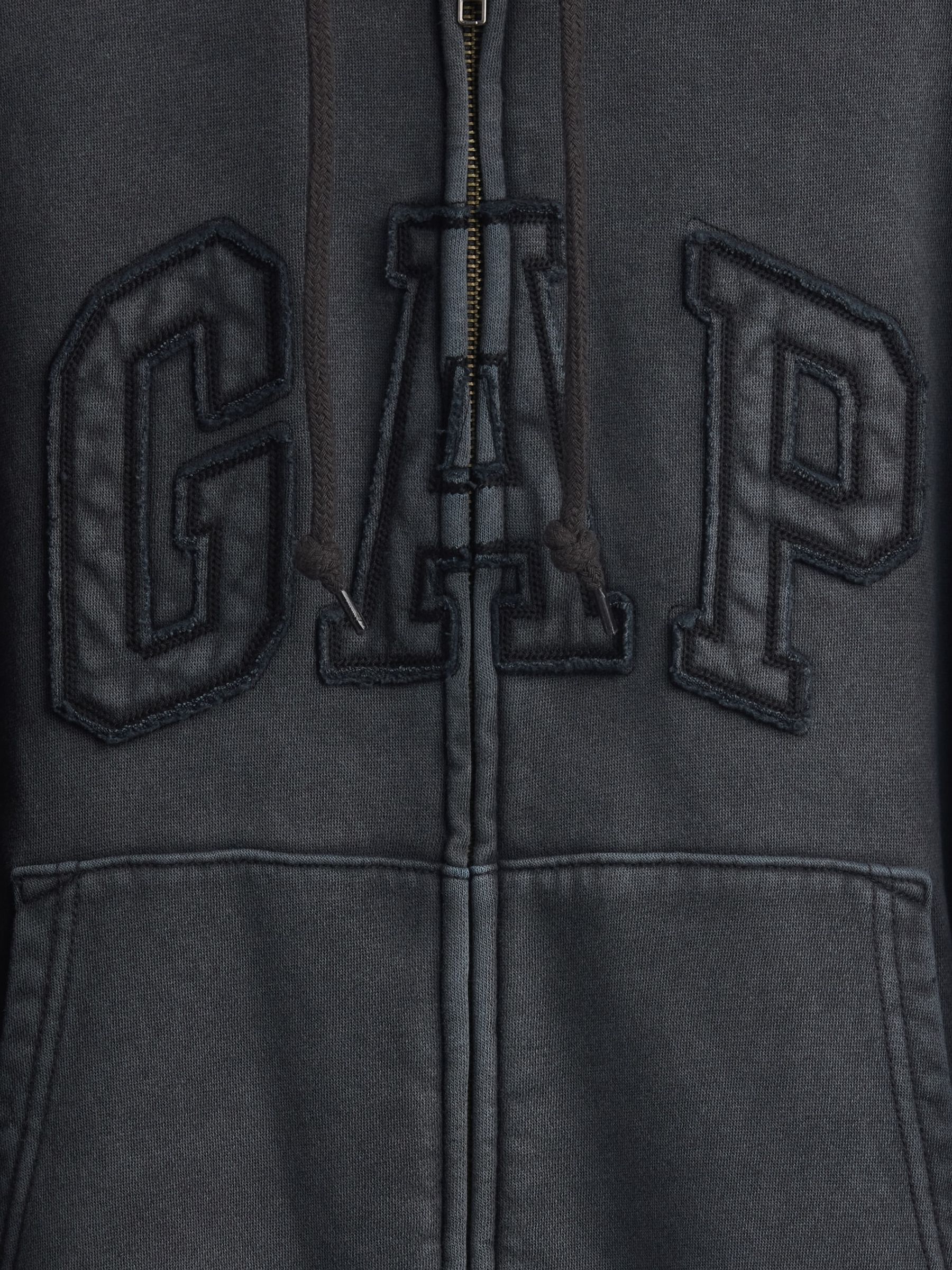 Black VintageSoft Oversized Logo Zip Hoodie - Image 4 of 4