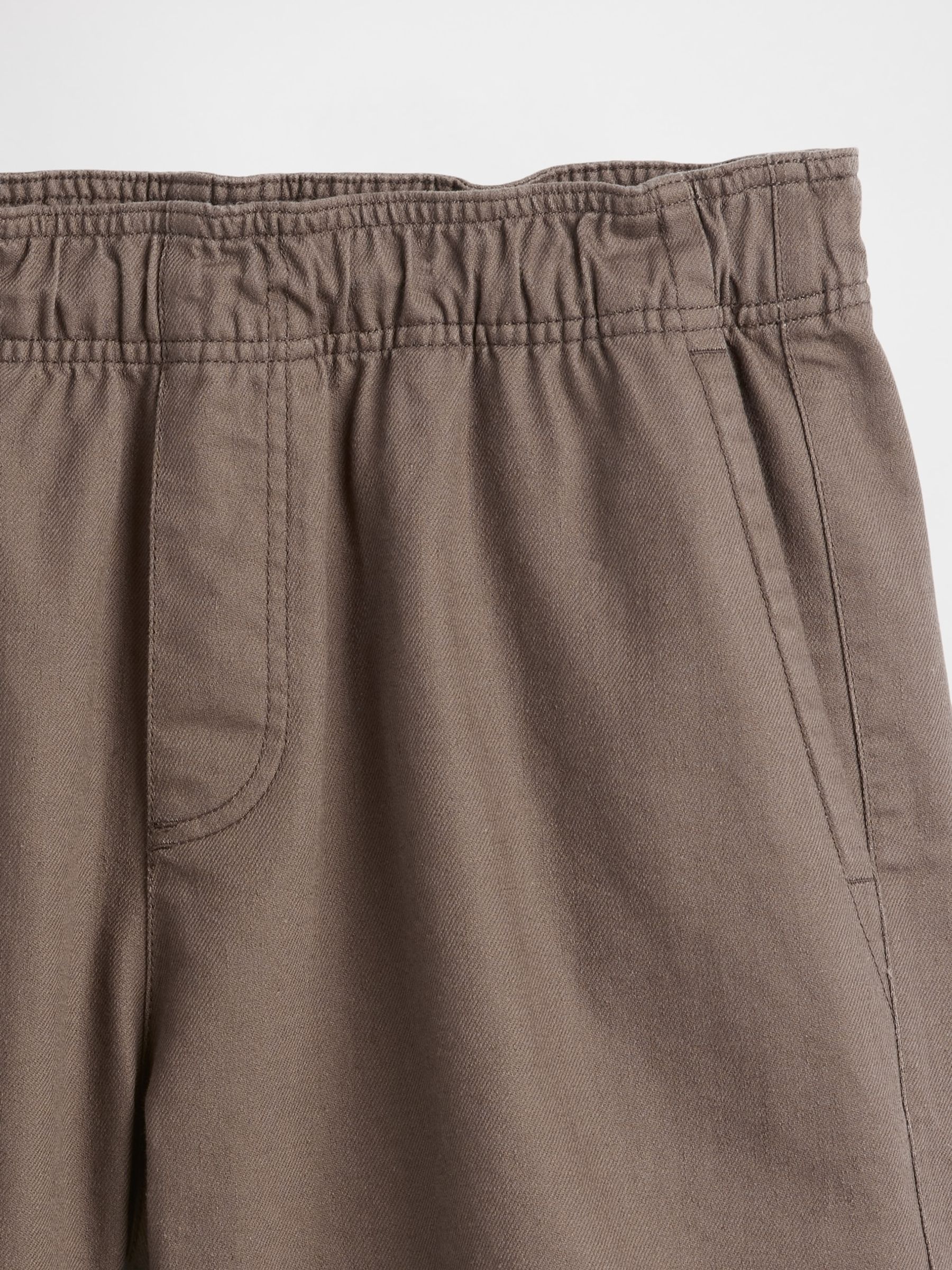 Brown 5.5 inch Linen-Blend Relaxed Shorts - Image 5 of 5
