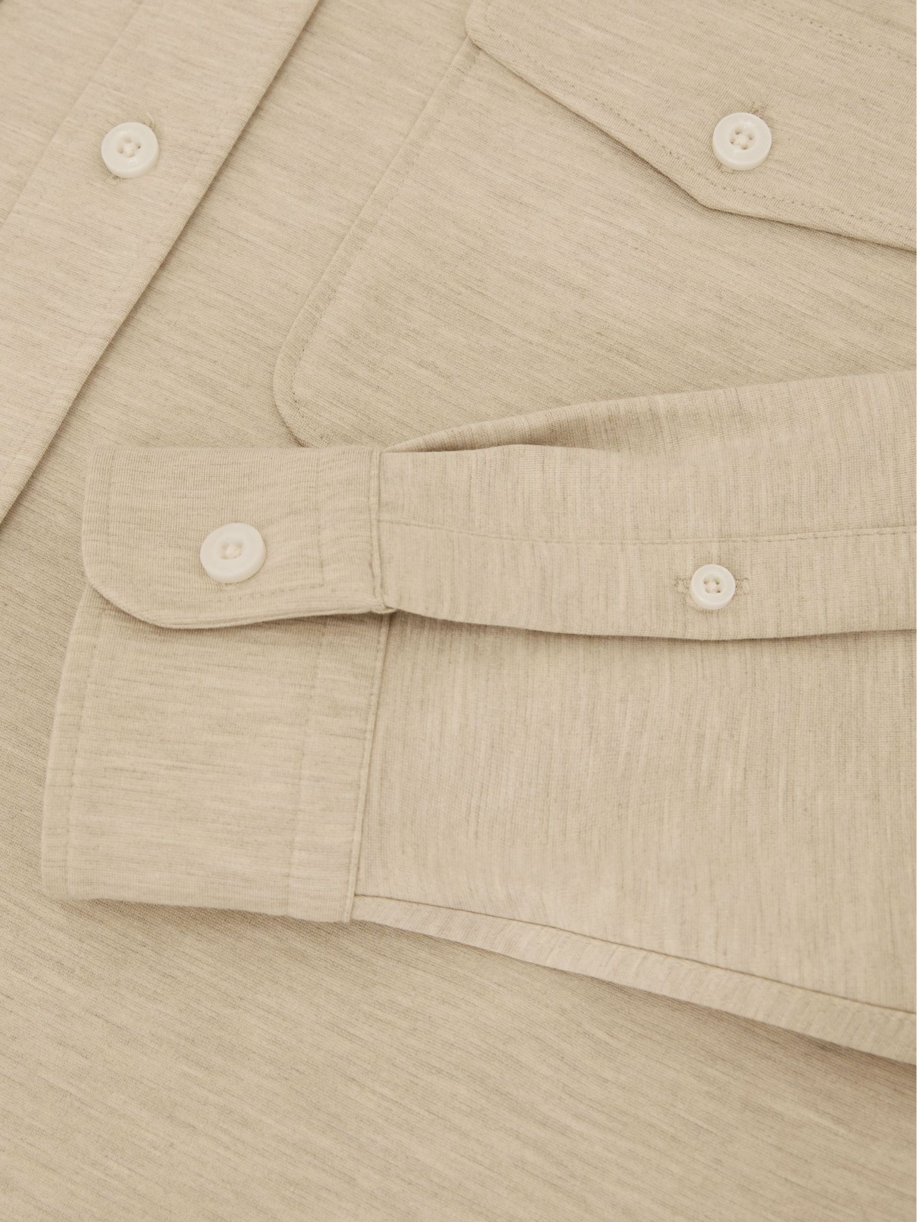 Twin-Pocket Button-Through Overshirt in Oatmeal - Image 6 of 6