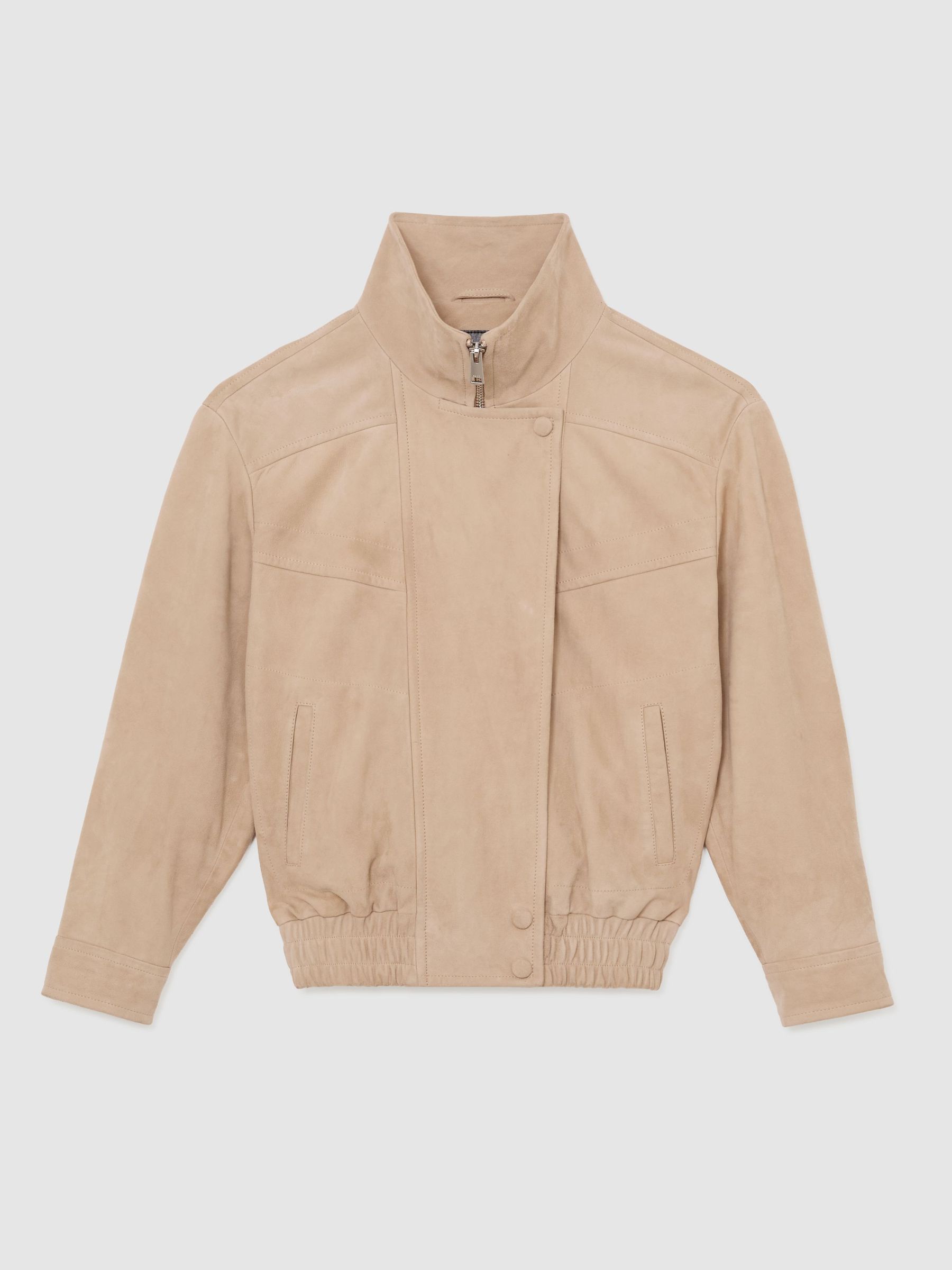 Petite Suede Oversized Jacket in Neutral - image 1