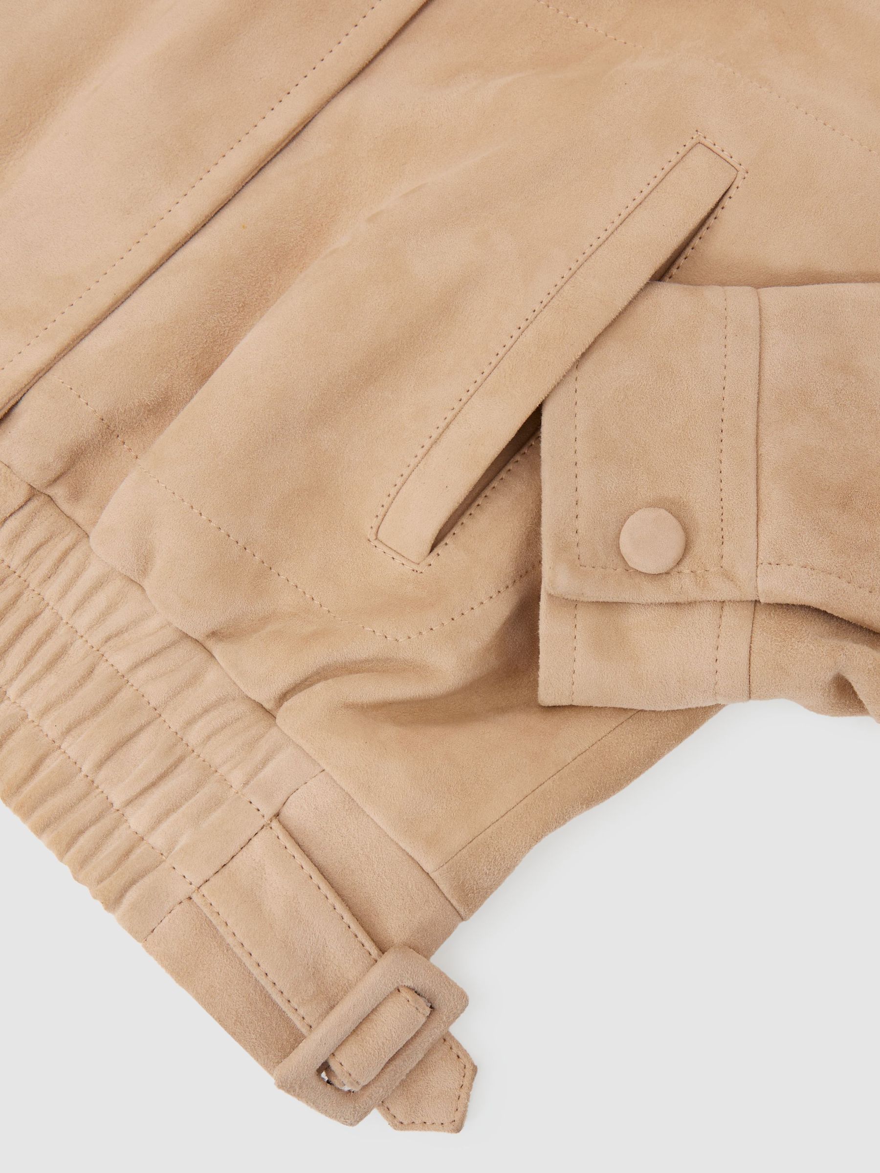Petite Suede Oversized Jacket in Neutral - Image 7 of 8