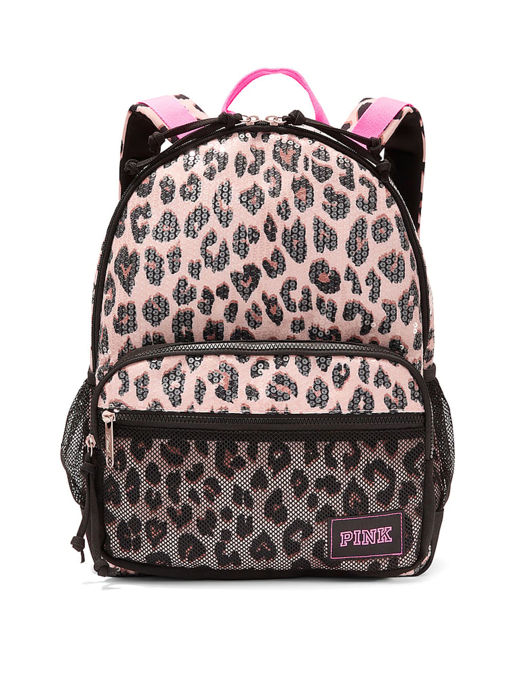 Leopard Brown Sequin Backpack - Image 2 of 4 Leopard Brown Sequin Backpack - Image 2 of 4