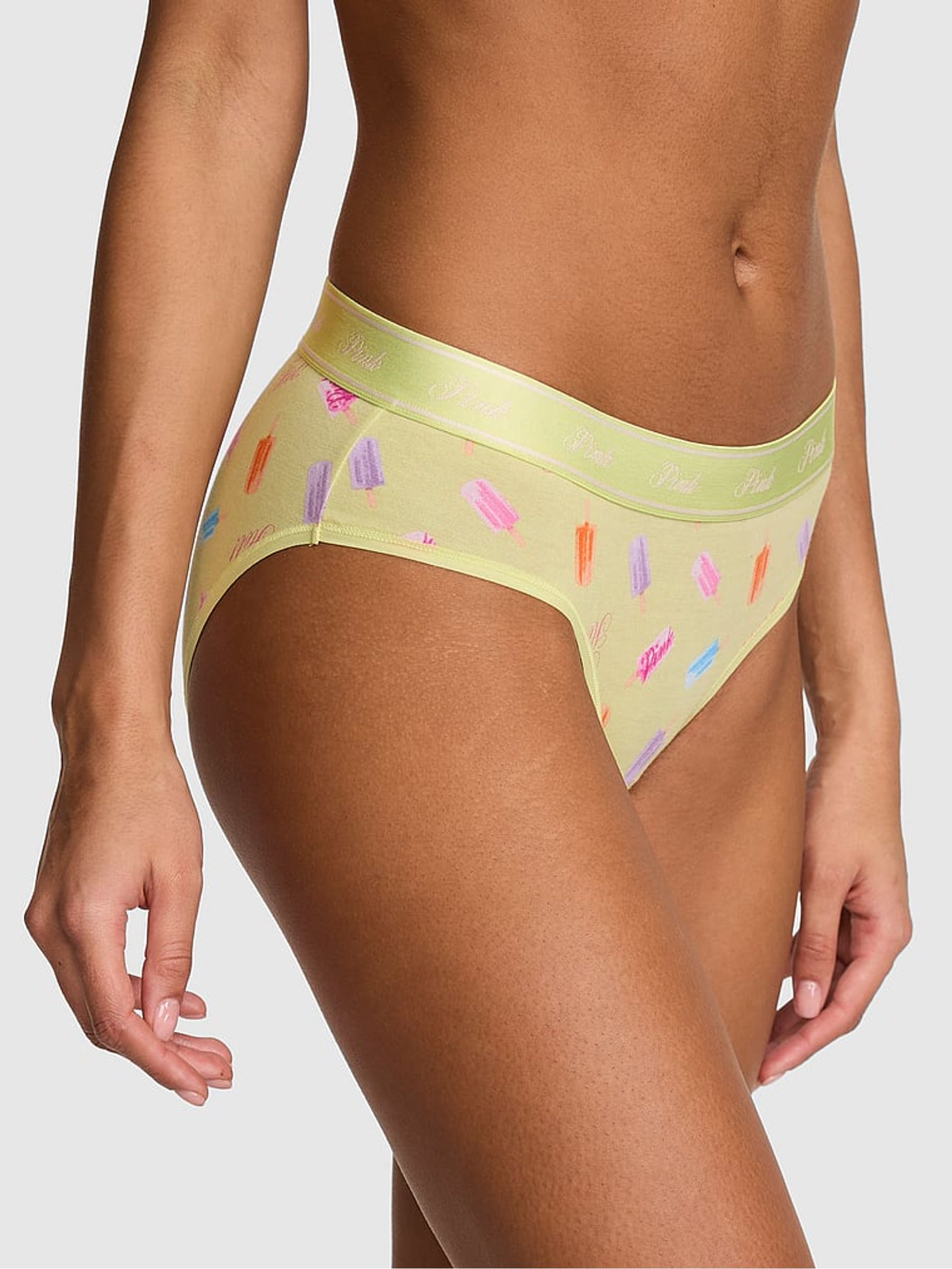 Tropical Pear Green Hipster Cotton Logo Knickers - Image 1 of 2