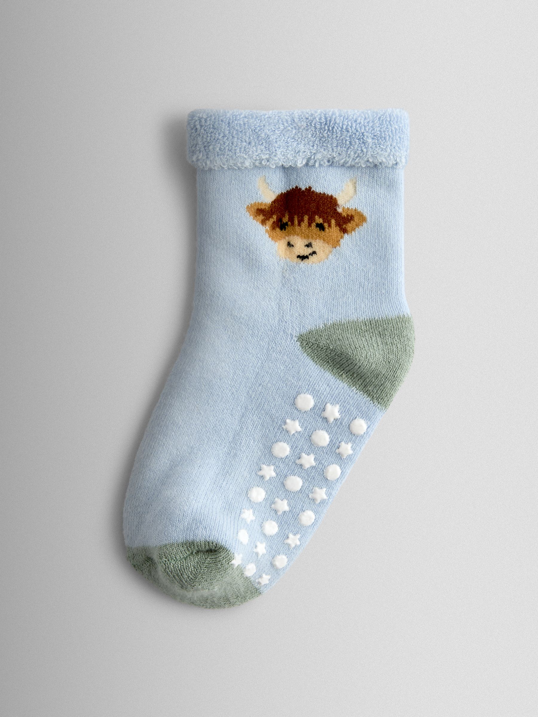 Light Blue 3-Pack Highland Cow Socks - Image 2 of 5