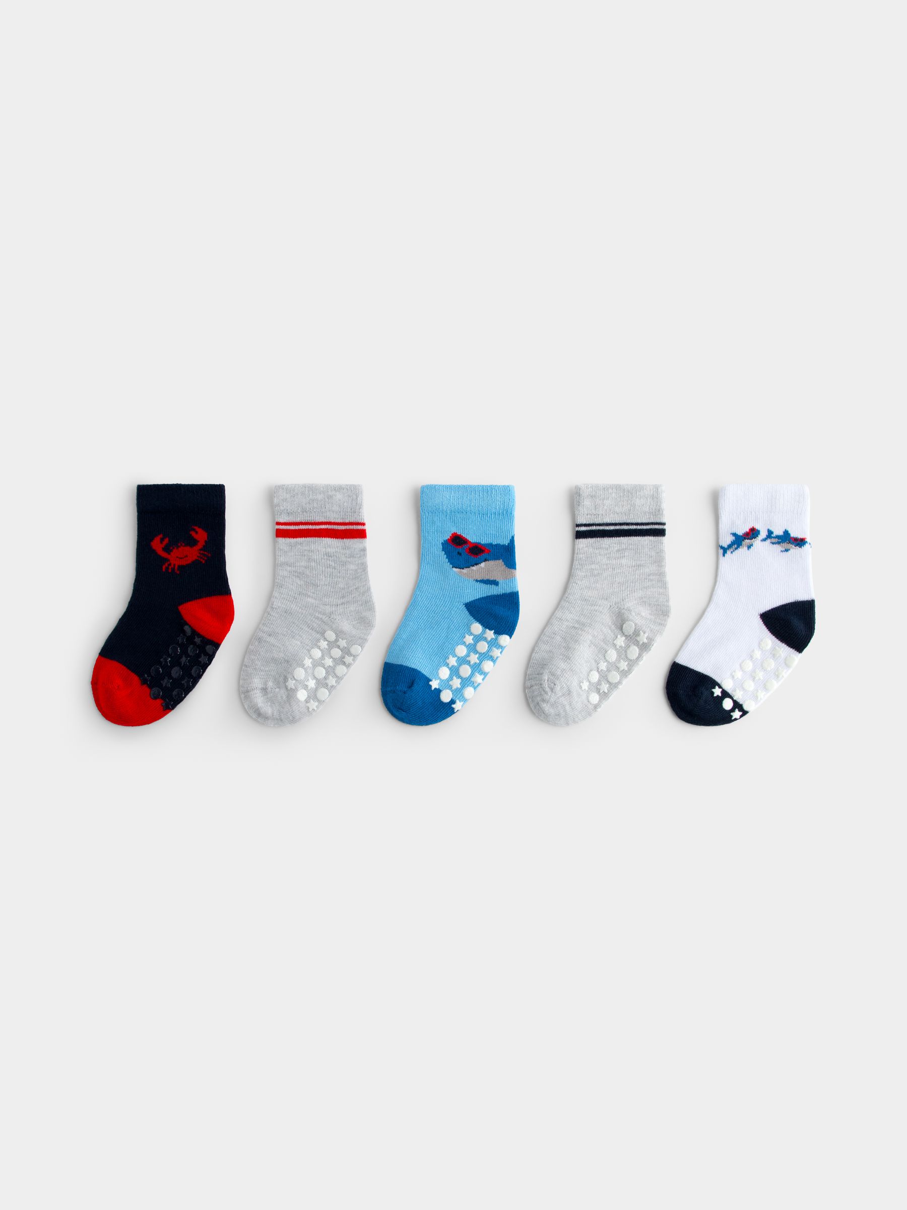 Light Blue 5-Pack Shark Socks - Image 2 of 3