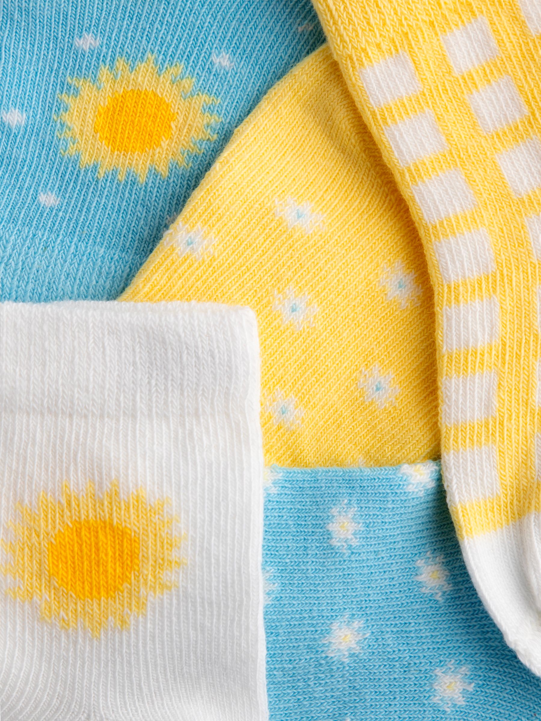 Light Yellow 5-Pack Frill Sunflower Socks - Image 3 of 3