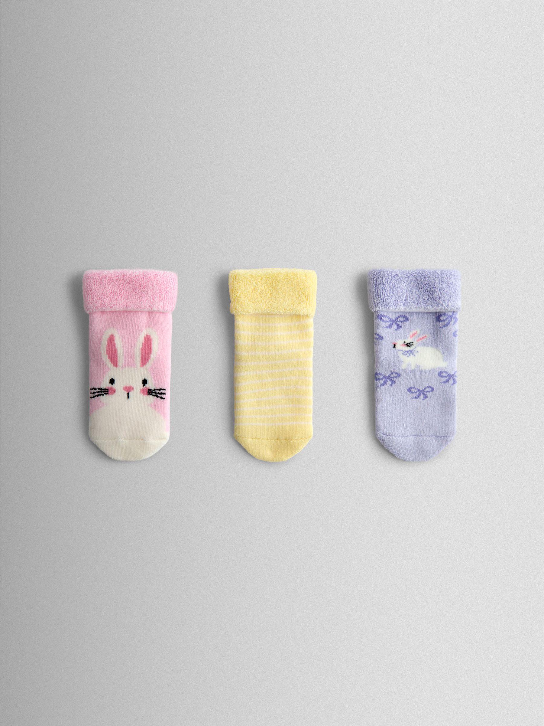 Pastel 3-Pack Bunny Socks - Image 1 of 5