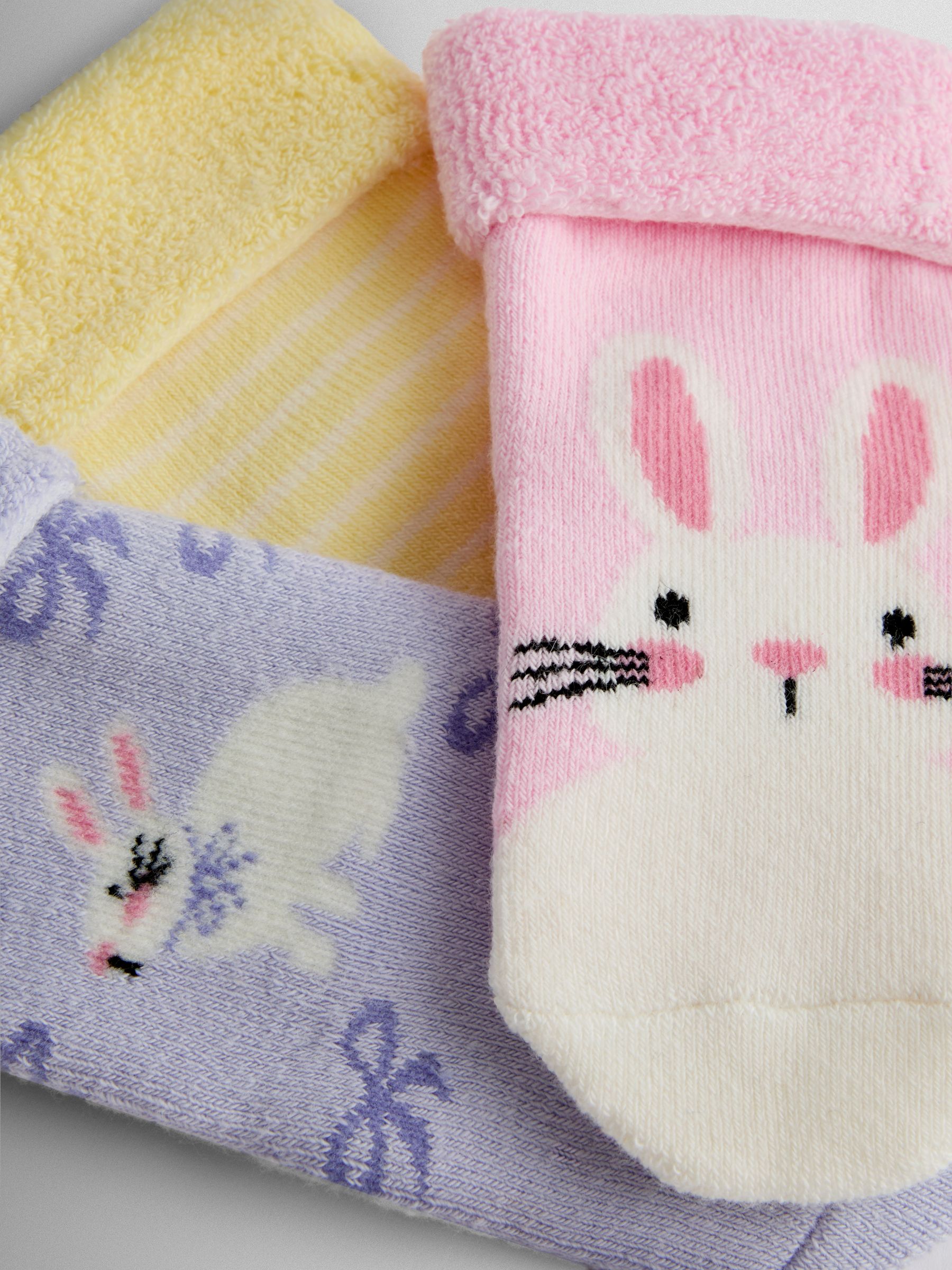 Pastel 3-Pack Bunny Socks - Image 5 of 5