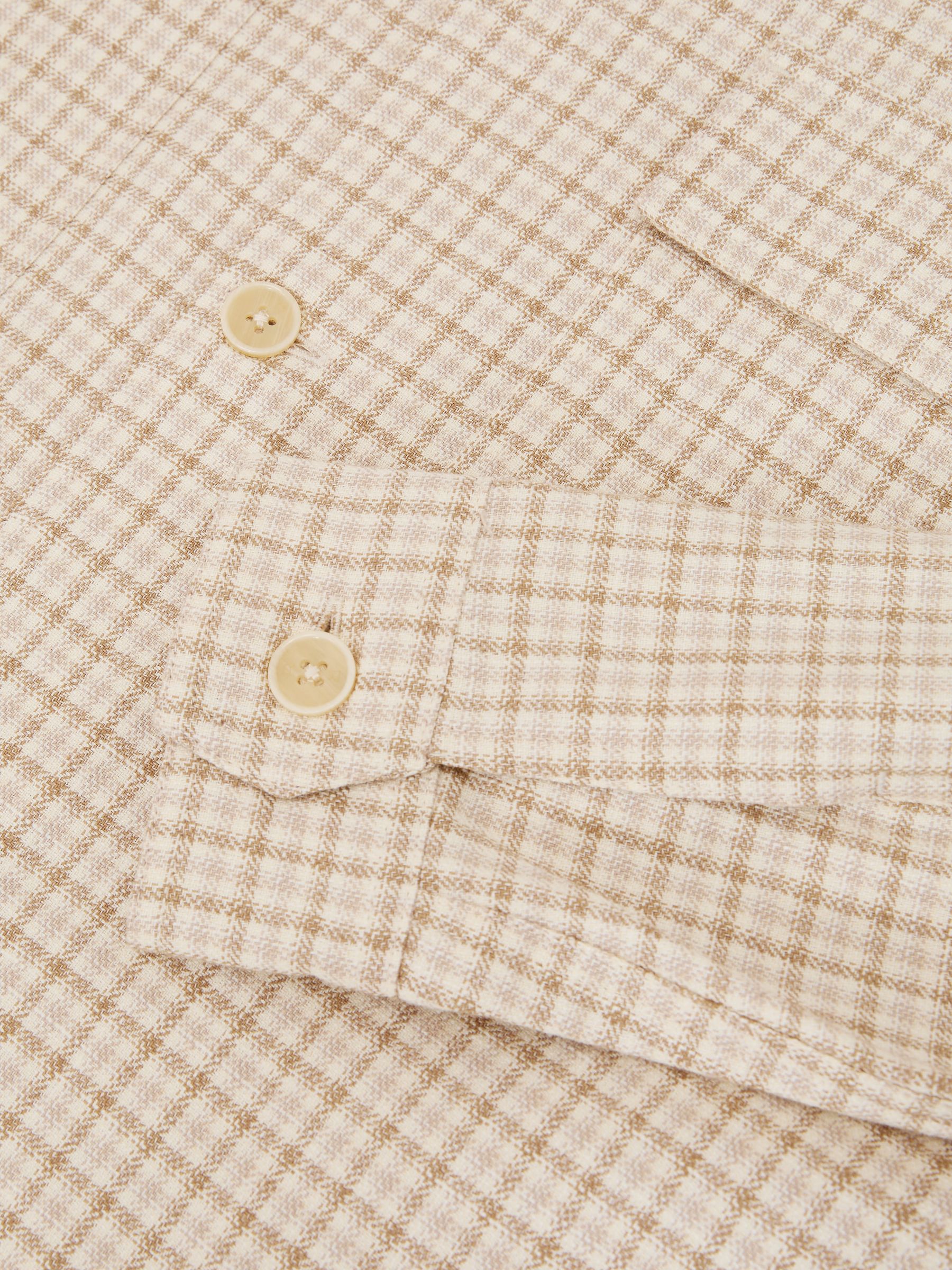 Cotton-Linen Checked Overshirt in Oatmeal - Image 6 of 6