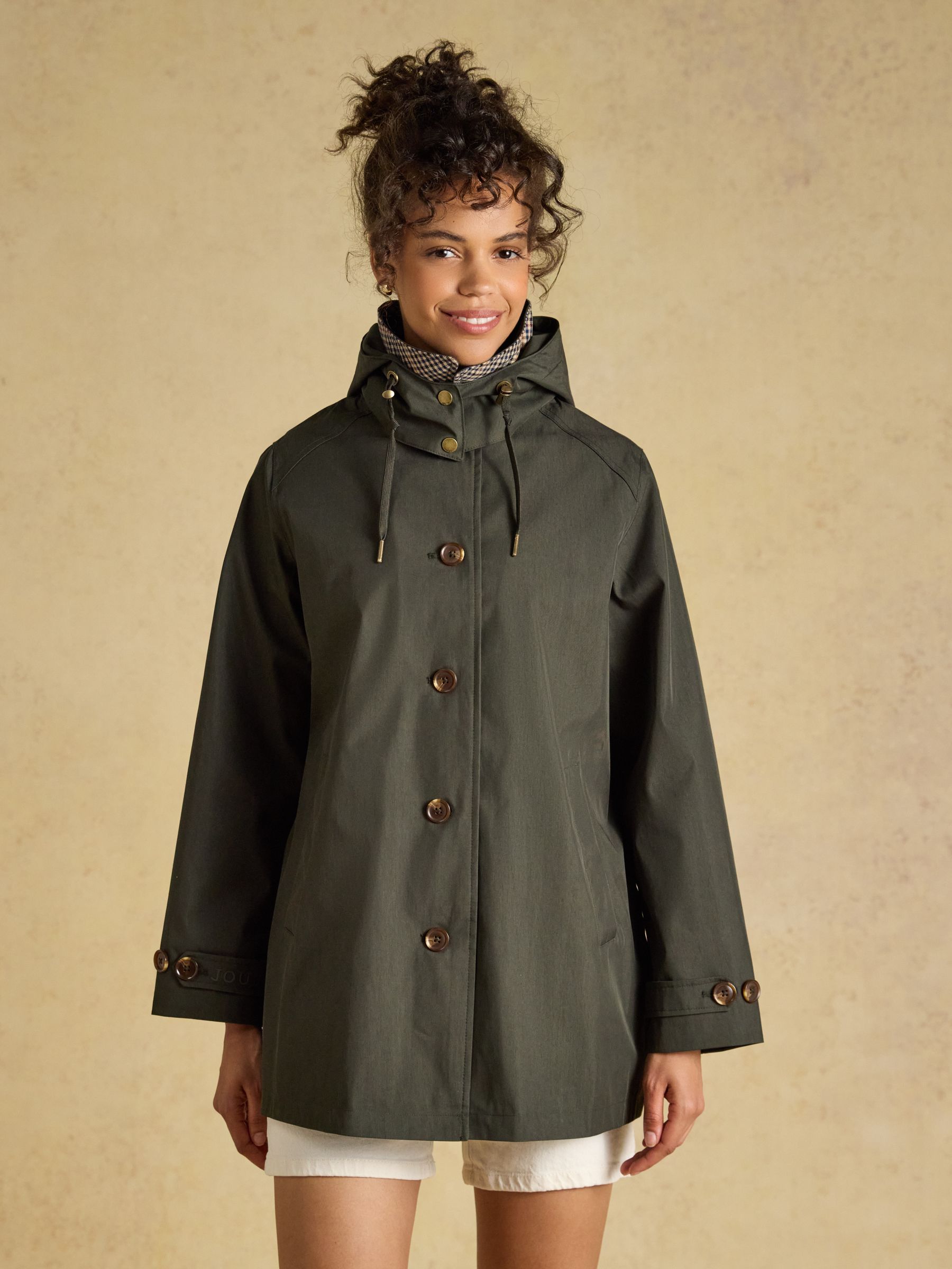 Rainmore Khaki Green Waterproof Button Through Raincoat - Image 1 of 10