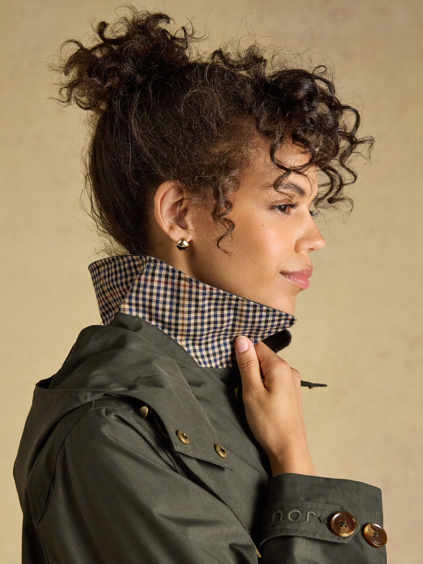 Rainmore Khaki Green Waterproof Button Through Raincoat - Image 3 of 10