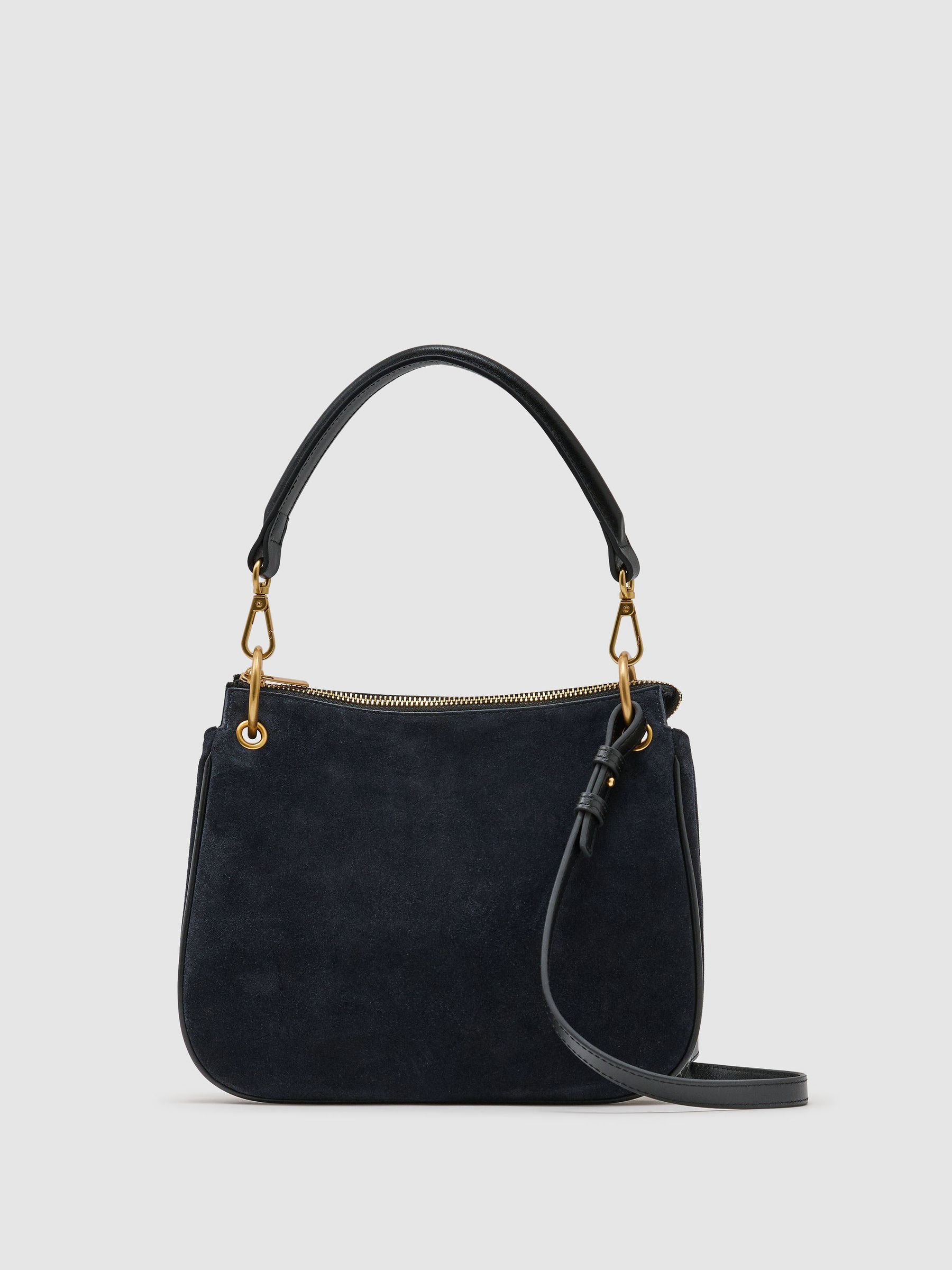 Suede Crossbody Bag in Navy - Image 1 of 5