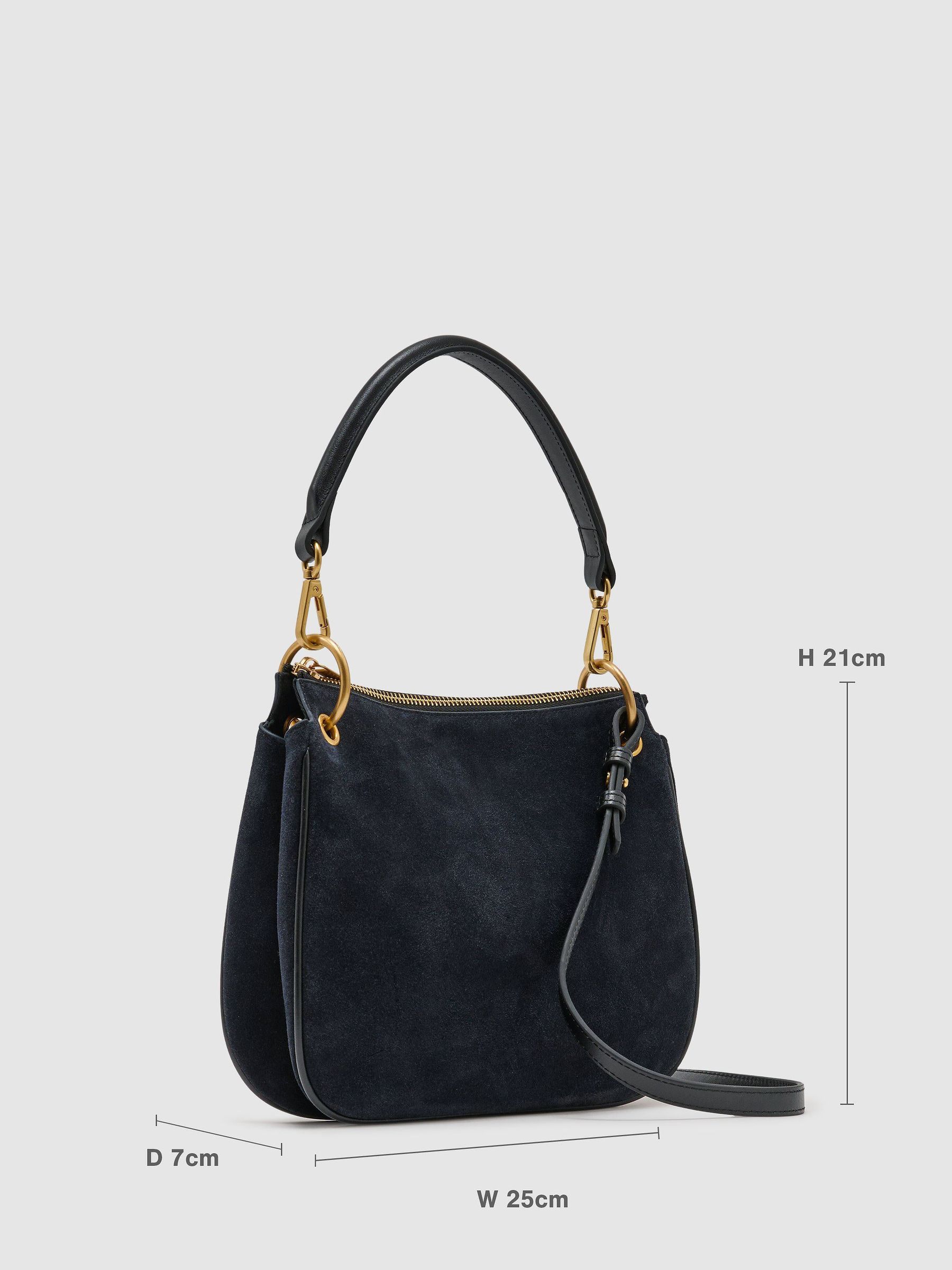 Suede Crossbody Bag in Navy - Image 2 of 5