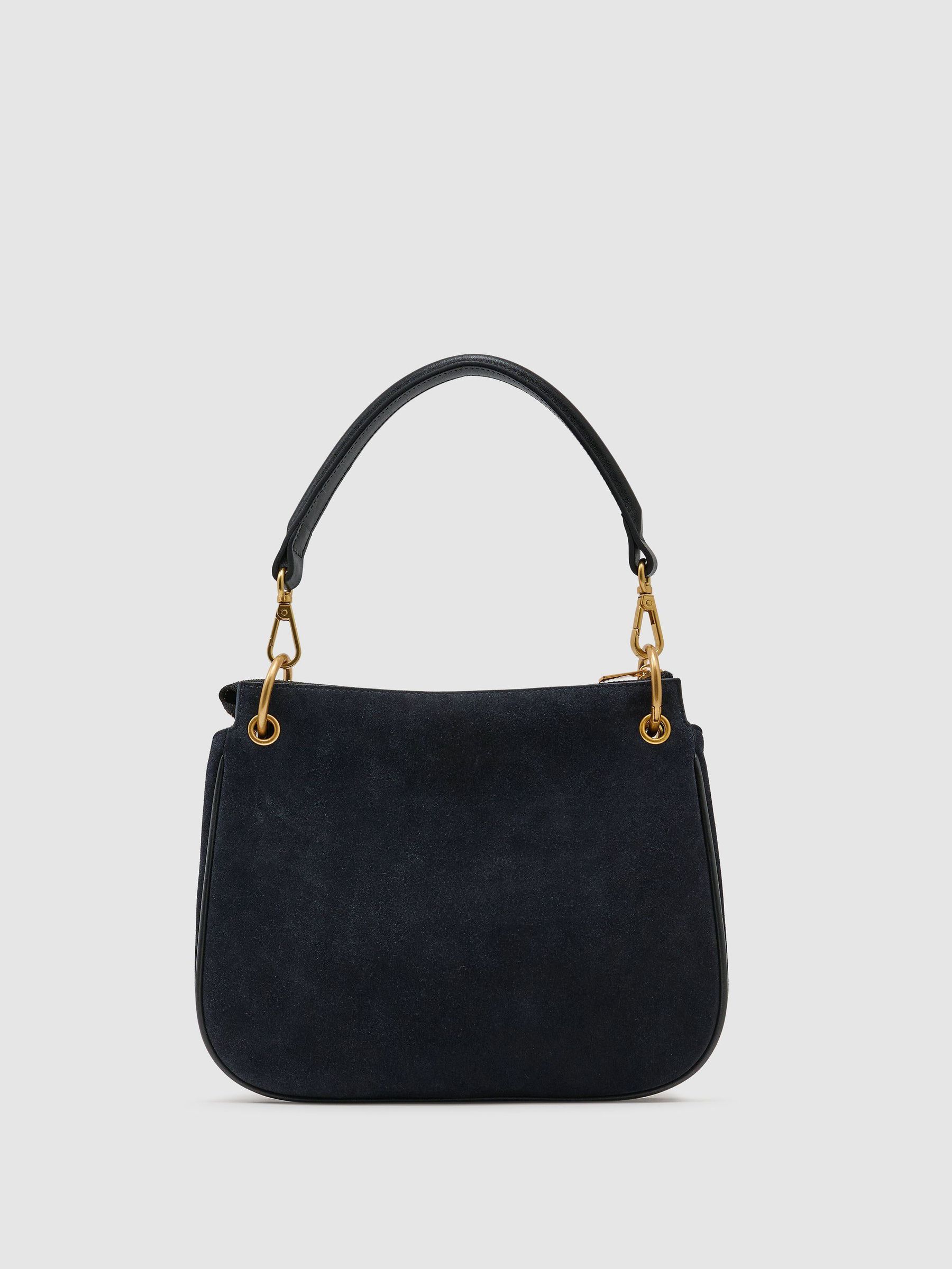 Suede Crossbody Bag in Navy - Image 4 of 5