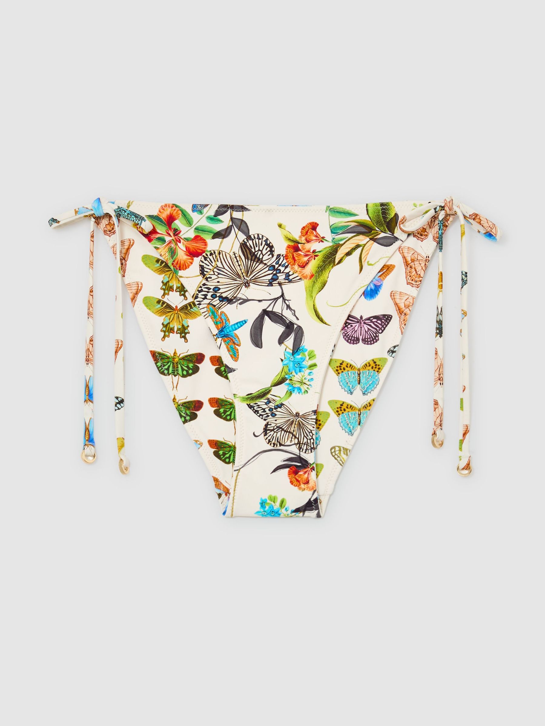 Reiss | NYBG Printed Reversible Bikini Bottoms in Cream Print - Image 2 of 7