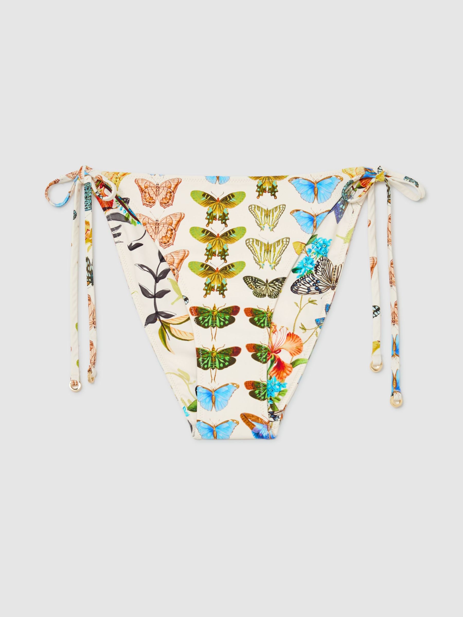 Reiss | NYBG Printed Reversible Bikini Bottoms in Cream Print - Image 3 of 7