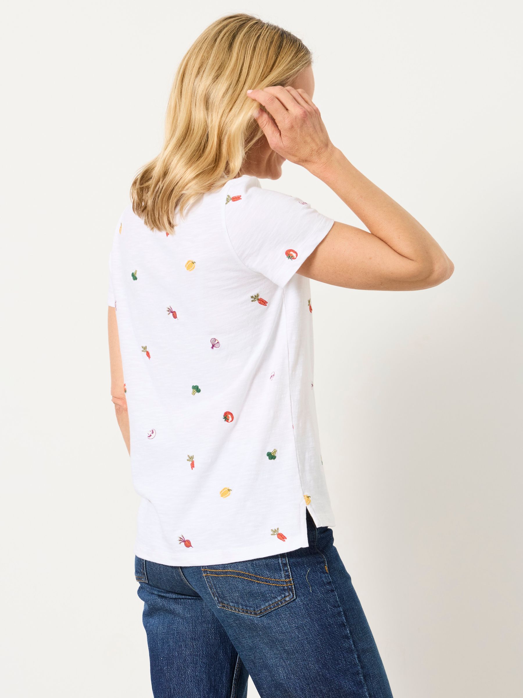 Demi White Vegetable Embroidered T Shirt - Image 2 of 6
