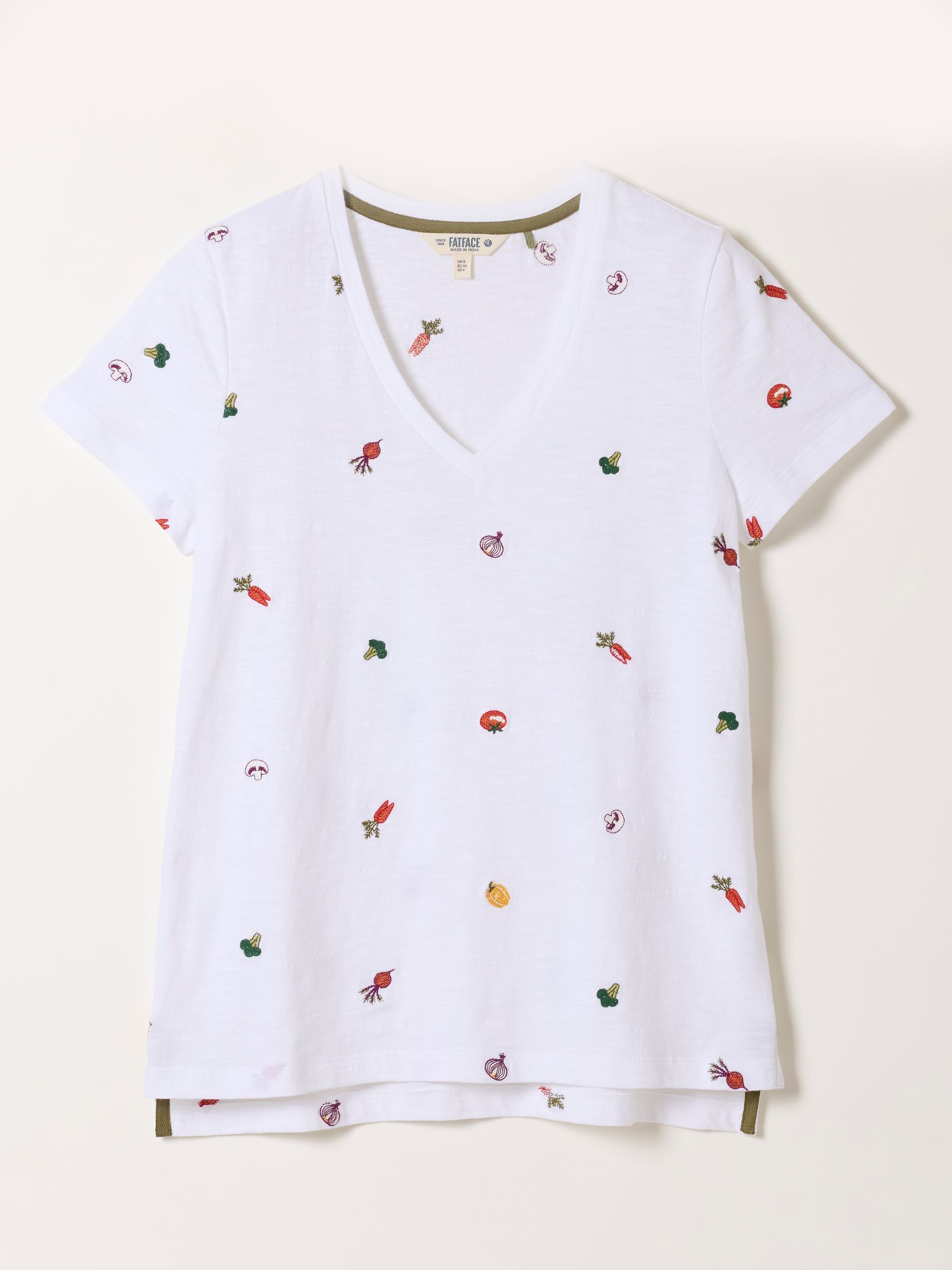 Demi White Vegetable Embroidered T Shirt - Image 6 of 6