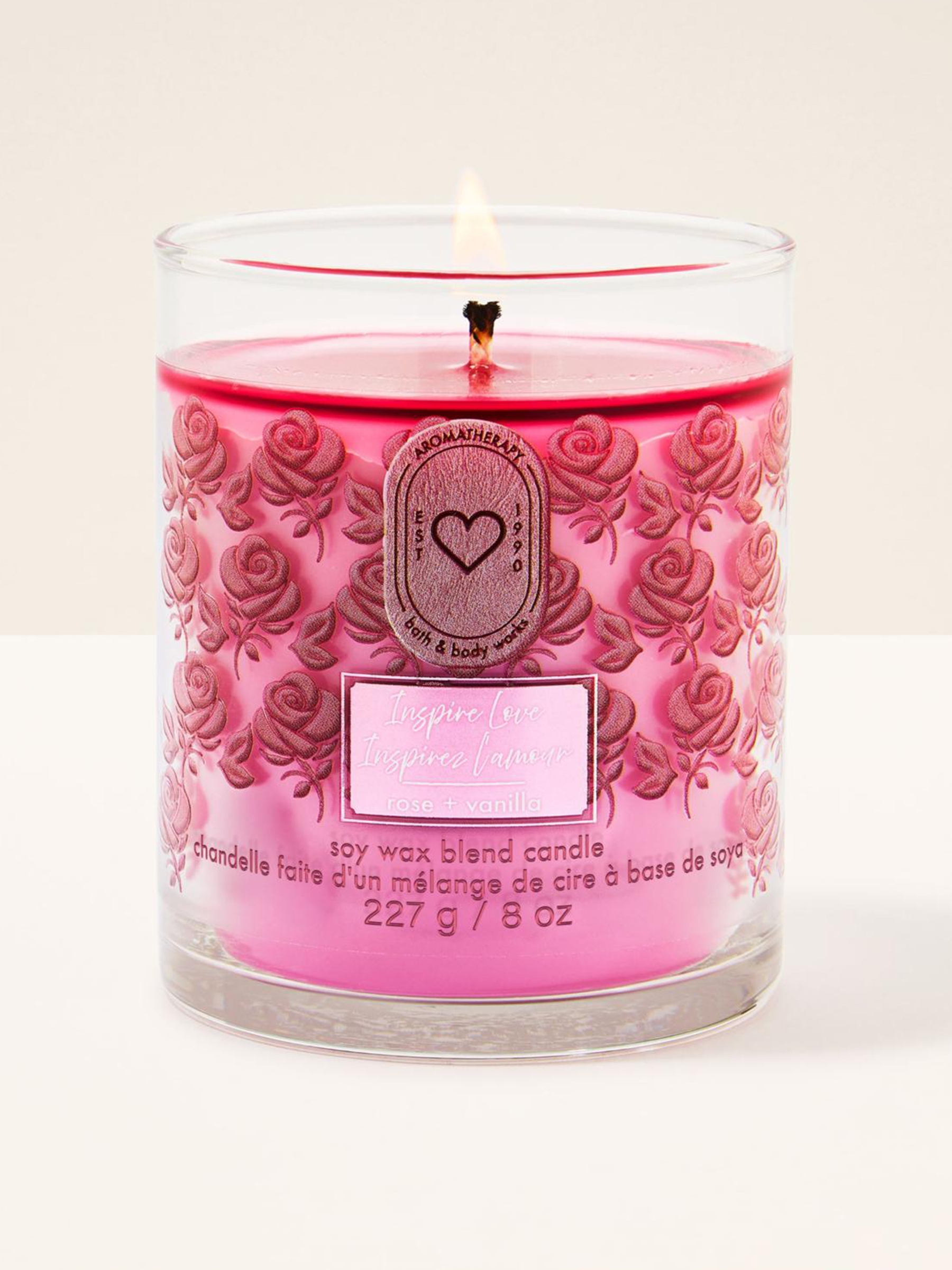 Rose & Vanilla Single Wick Candle 227g - Image 1 of 2