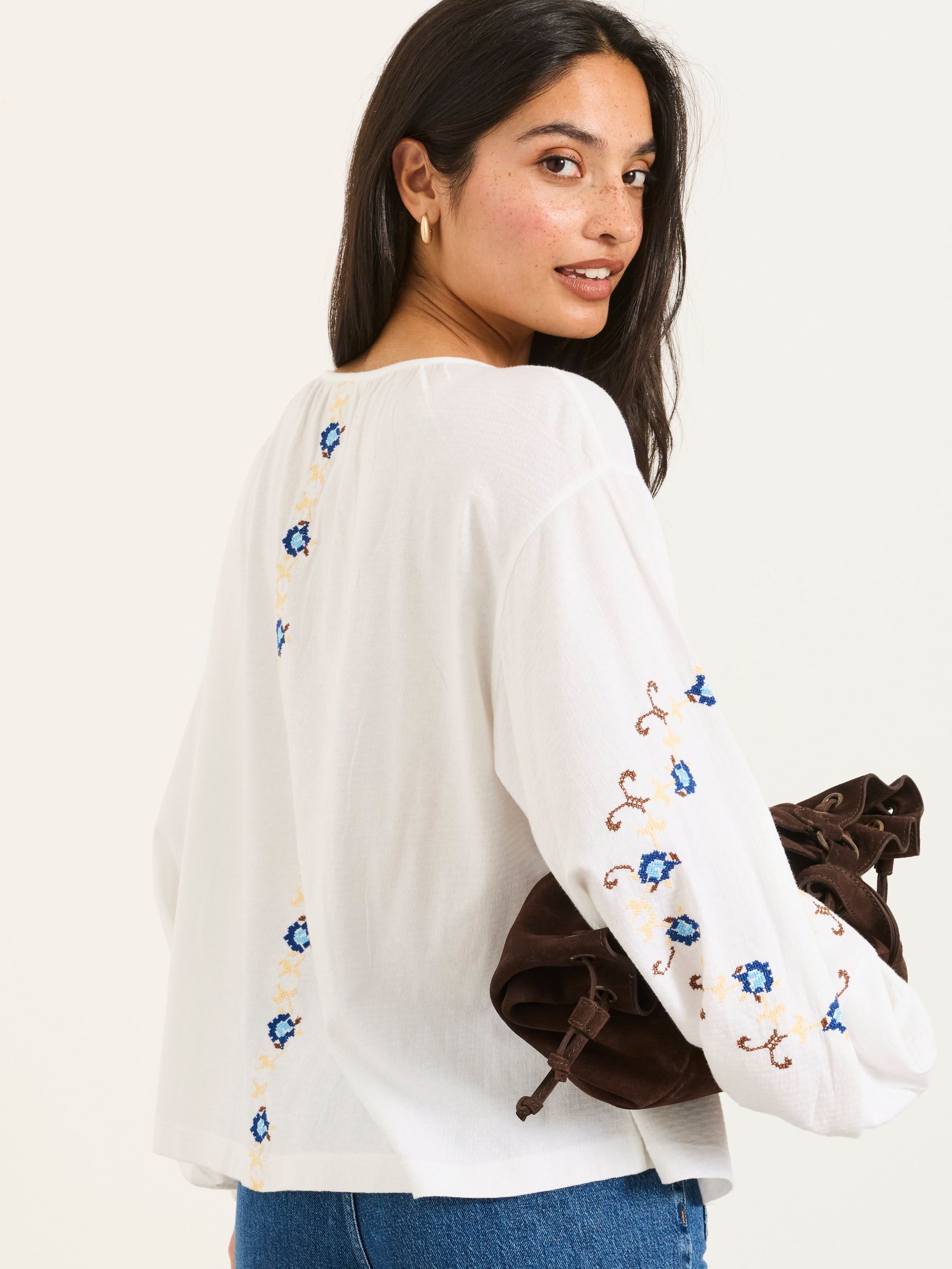 Izzy White Embroidered Top - Image 2 of 5