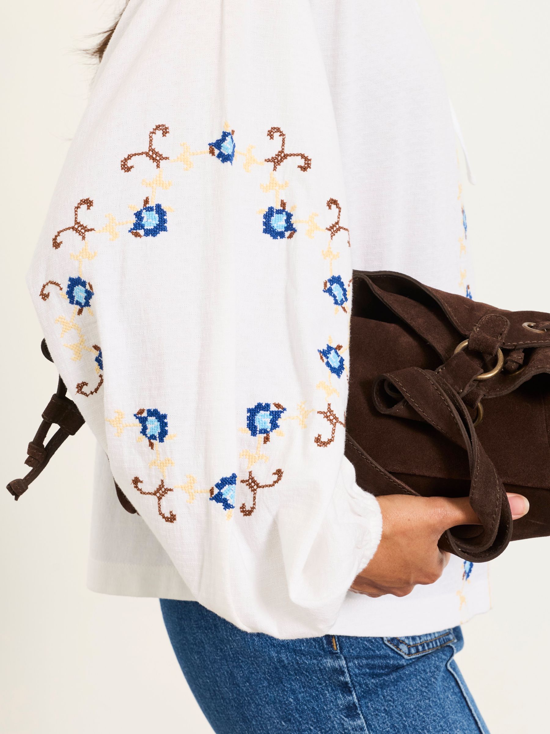 Izzy White Embroidered Top - Image 4 of 5