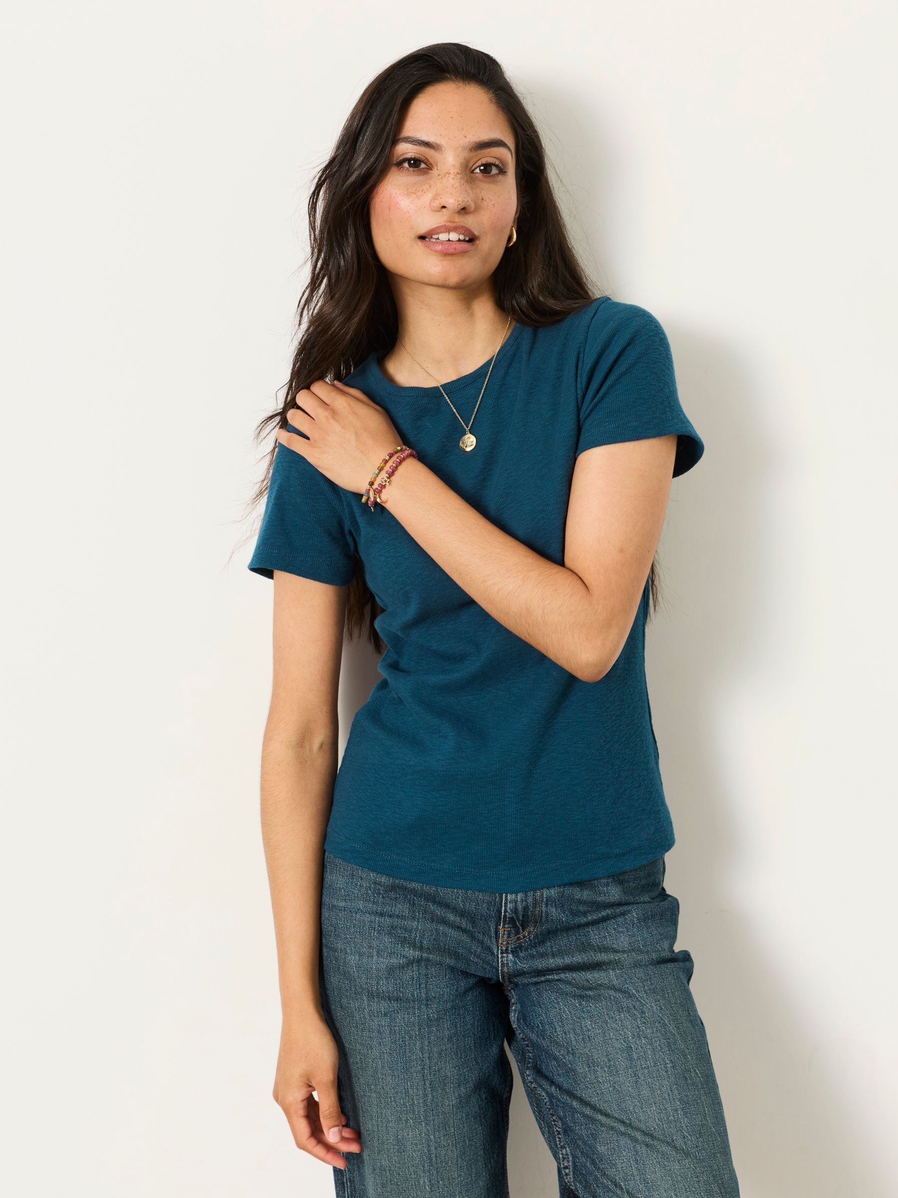 Celia Indigo Blue Short Sleeve T-Shirt - Image 1 of 6