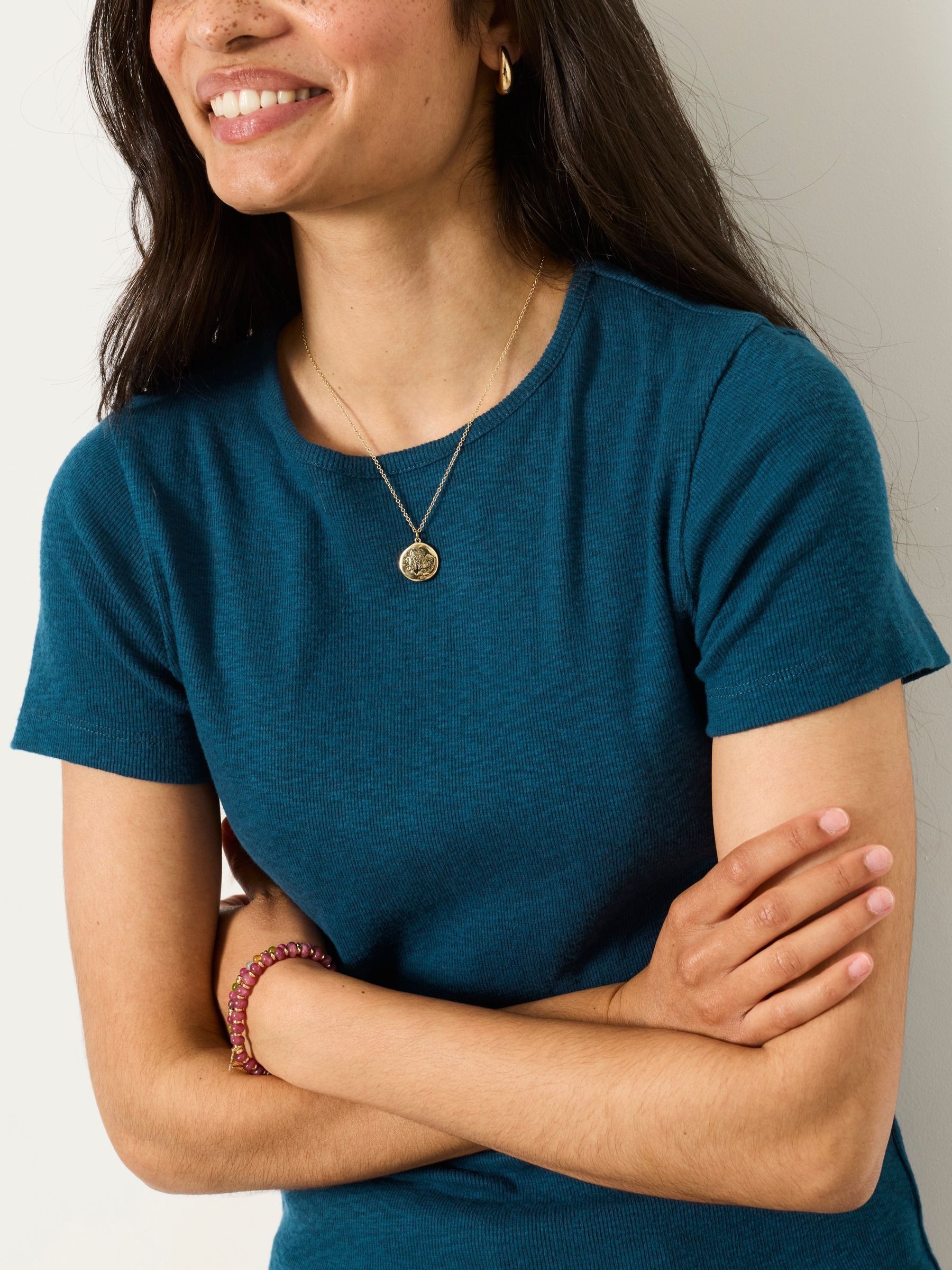 Celia Indigo Blue Short Sleeve T-Shirt - Image 3 of 6