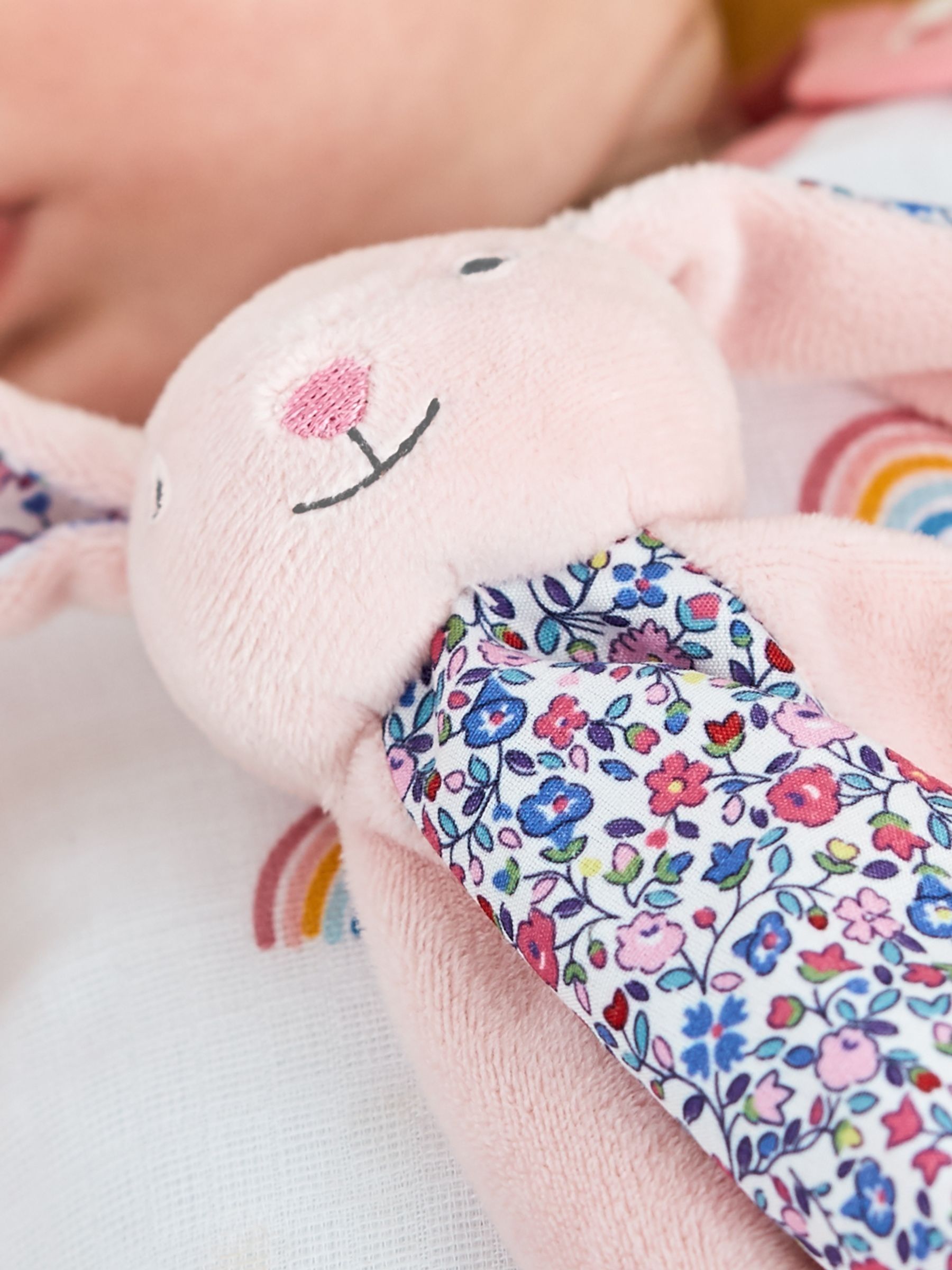 Floral Bella Bunny Pink Baby Comforter - Image 2 of 3