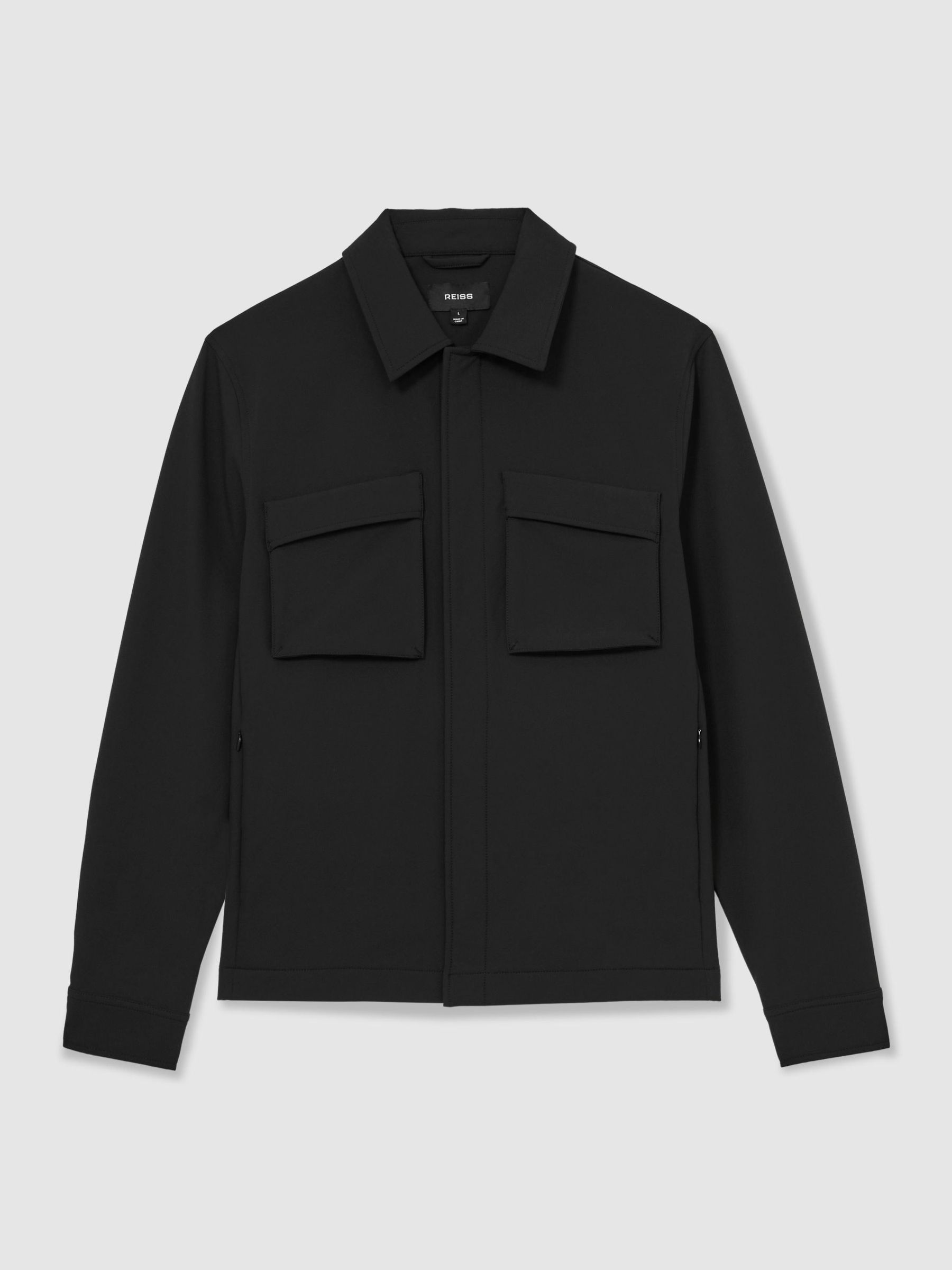 Technical Twin-Pocket Overshirt in Black - Image 2 of 7 Technical Twin-Pocket Overshirt in Black - Image 2 of 7