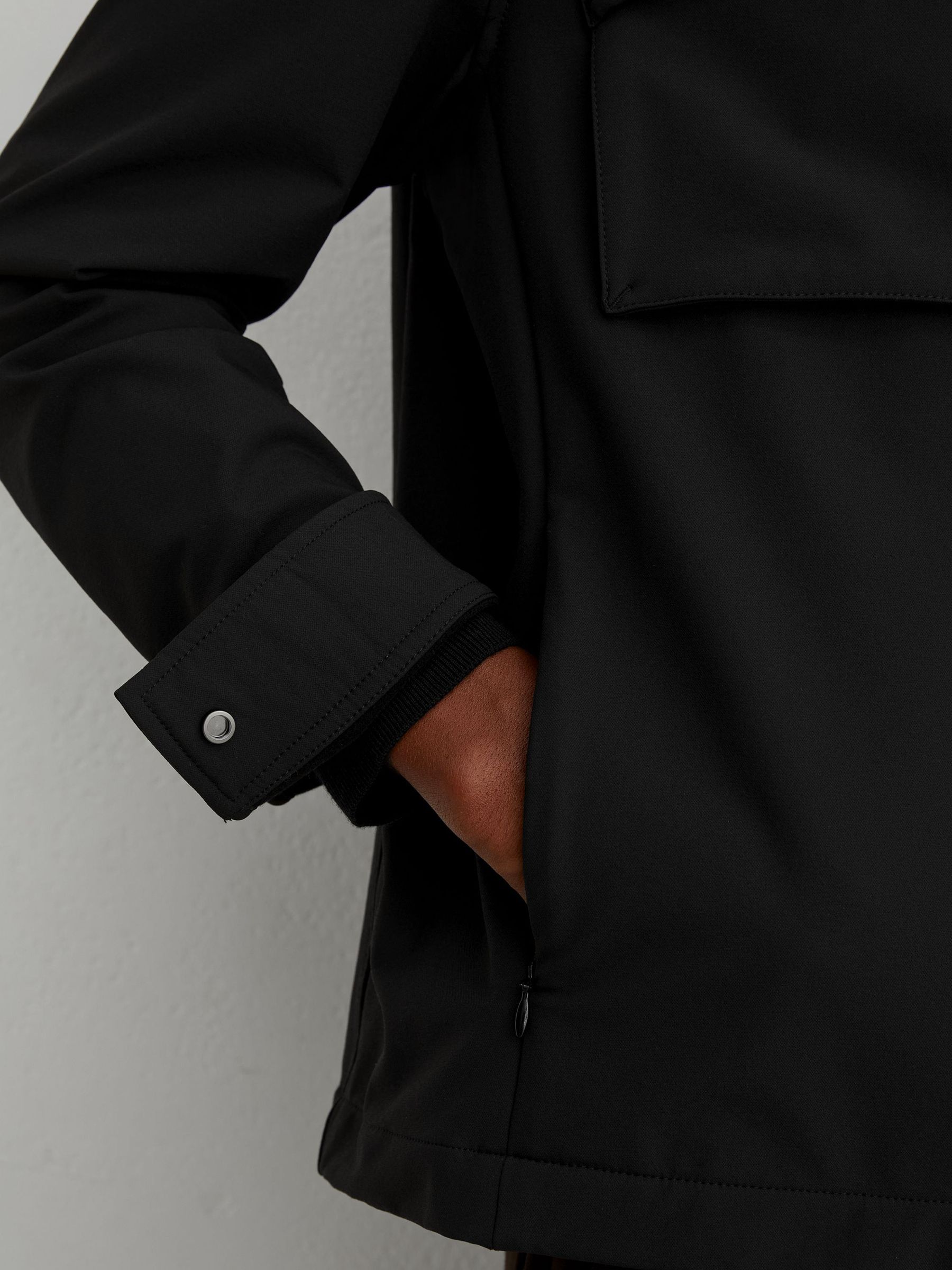 Technical Twin-Pocket Overshirt in Black - Image 3 of 7