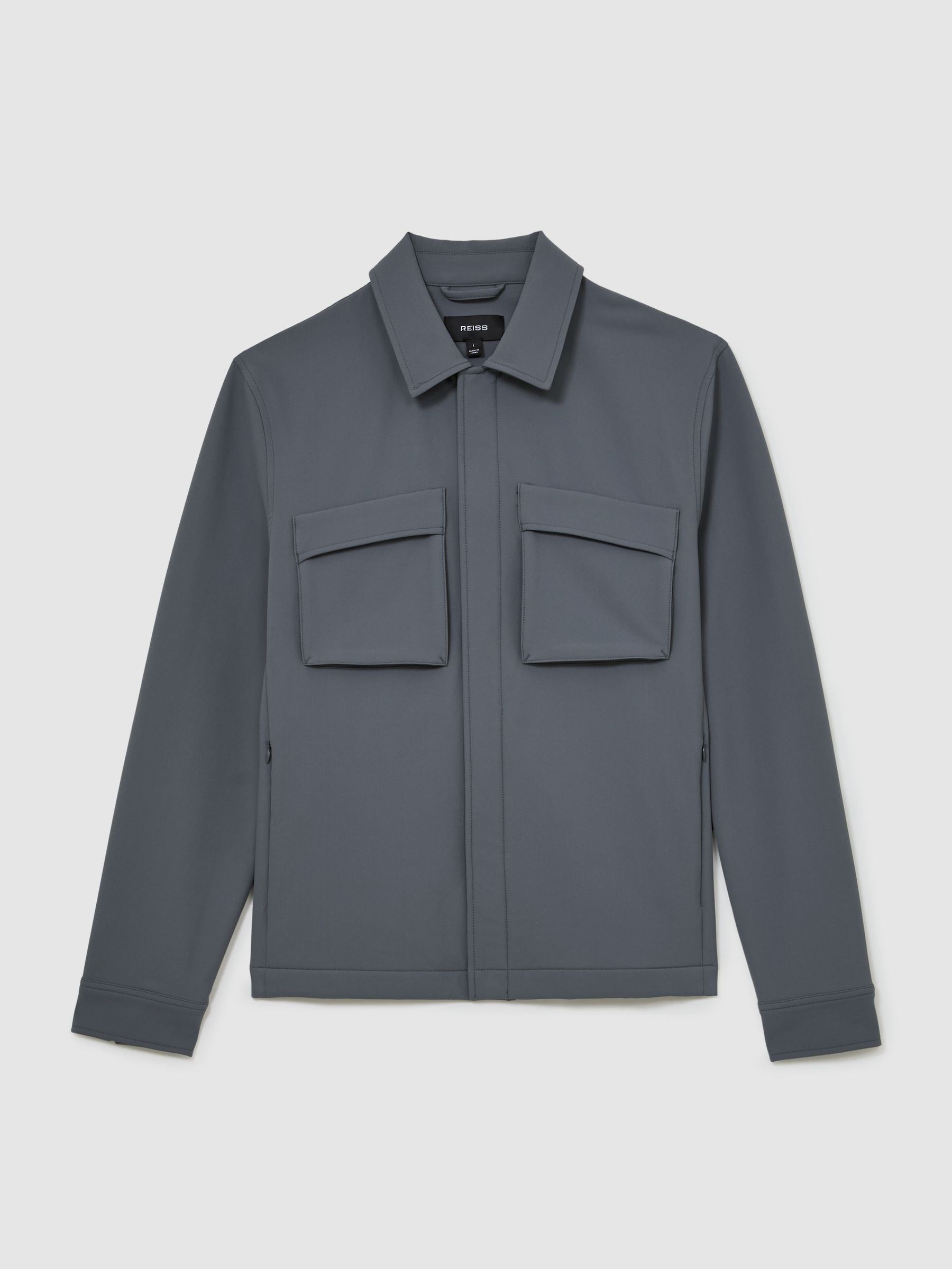 Technical Twin-Pocket Overshirt in Airforce Blue - Image 2 of 6