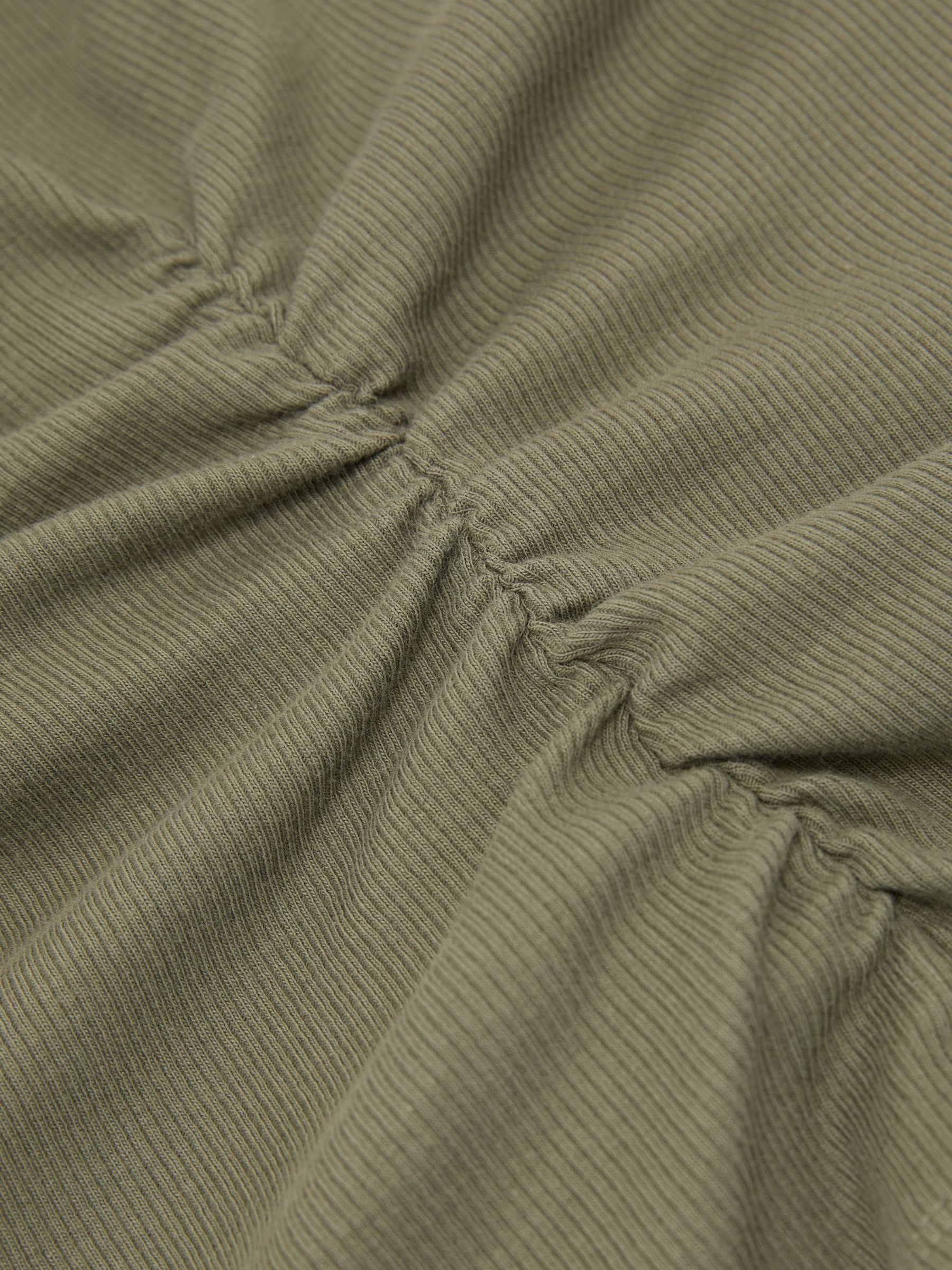Stretch-Cotton High-Neck Vest in Khaki Green - image 4