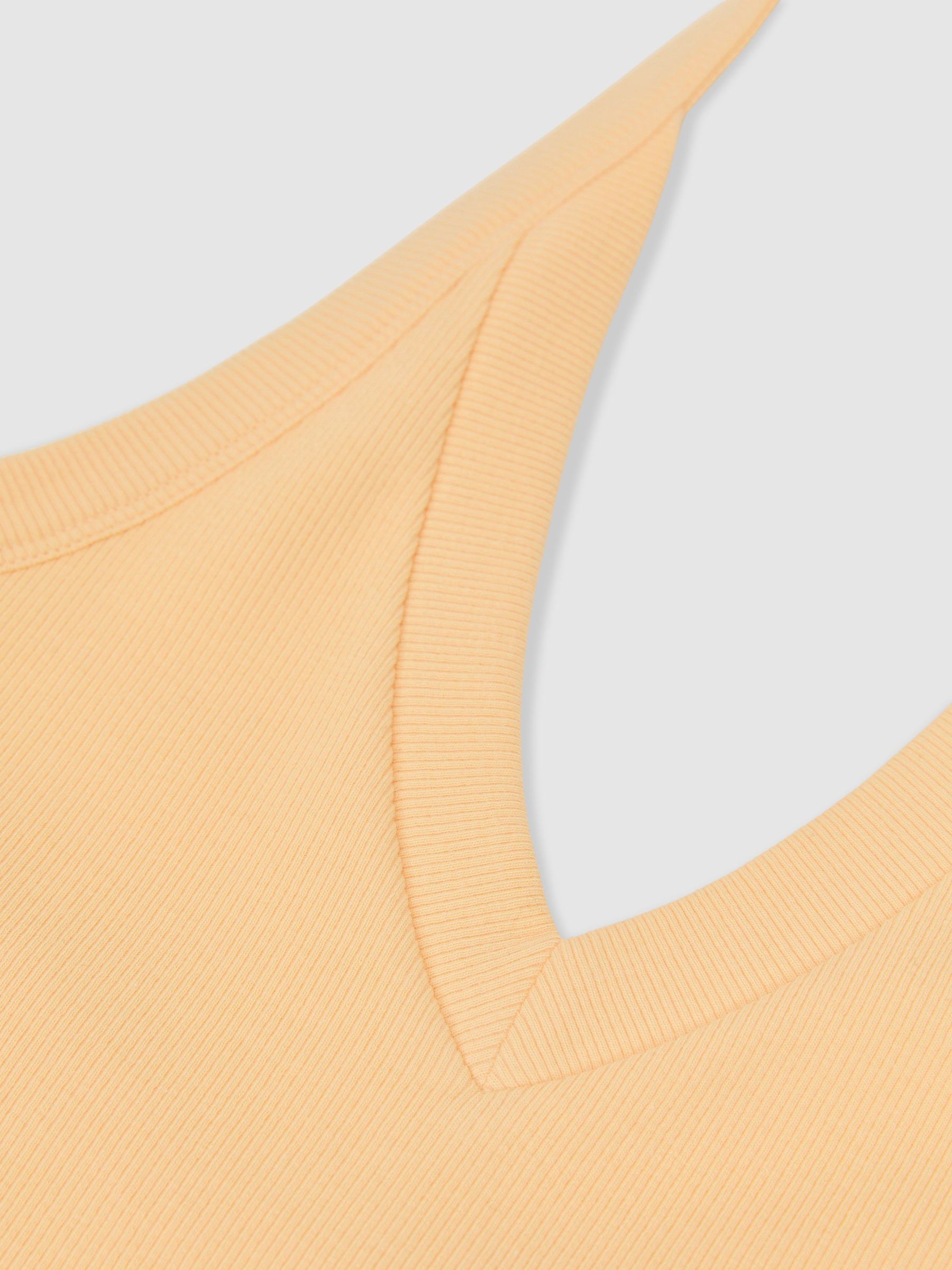 Stretch-Cotton Ribbed Halterneck Vest in Yellow - image 2
