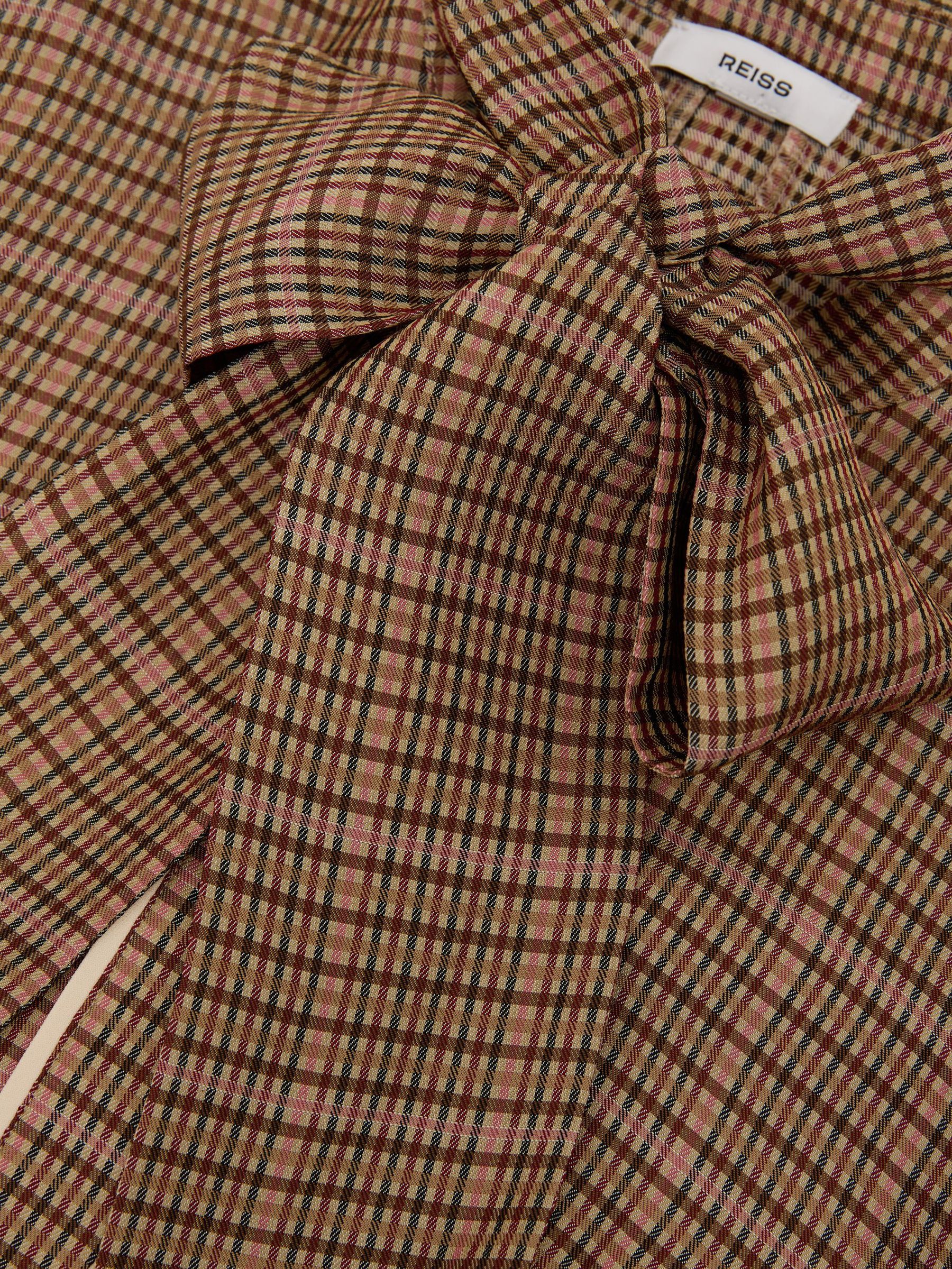 Check Tie-Neck Blouse in Neutral - Image 7 of 7