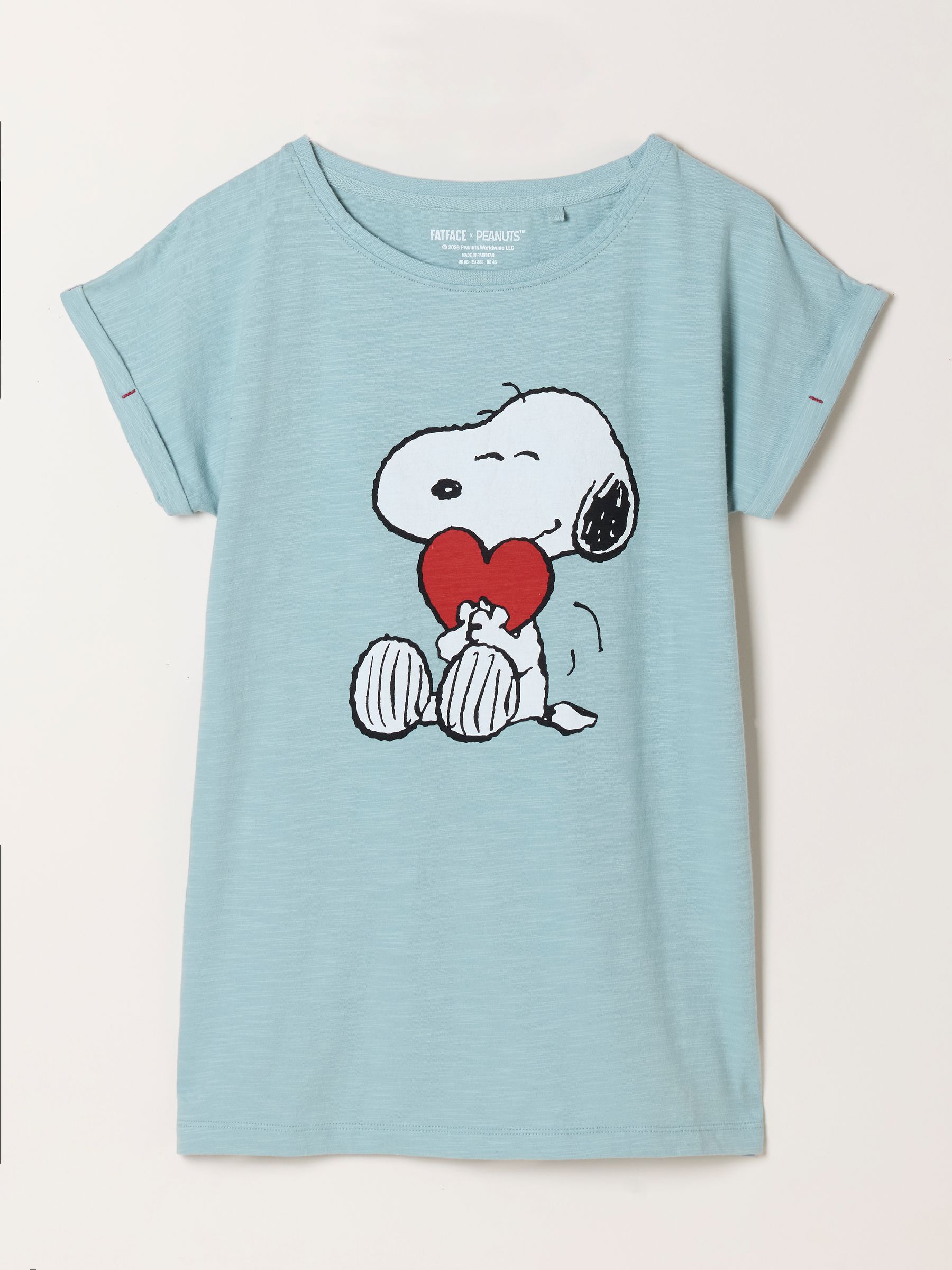 Blue Snoopy Heart Graphic T-Shirt - Image 1 of 1