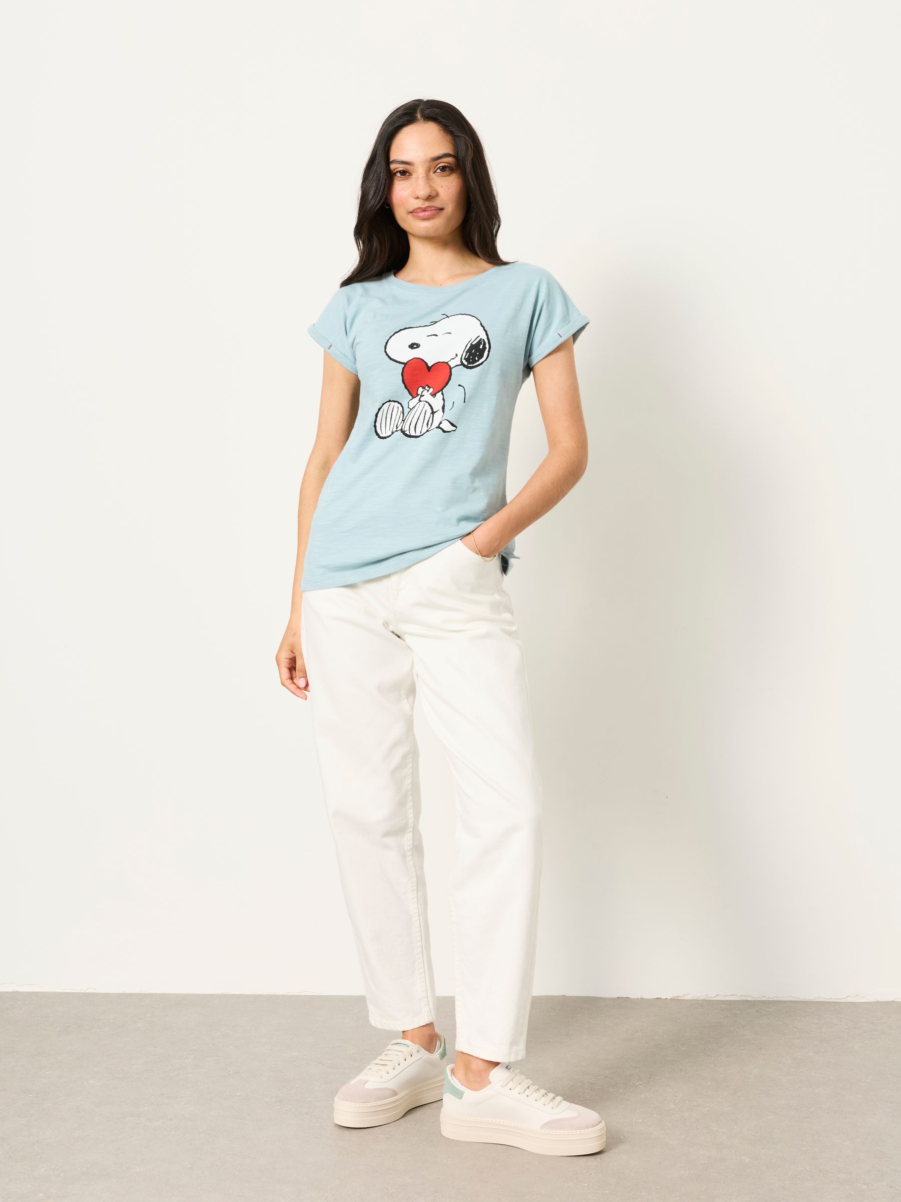 Blue Snoopy Heart Graphic T-Shirt - Image 3 of 5