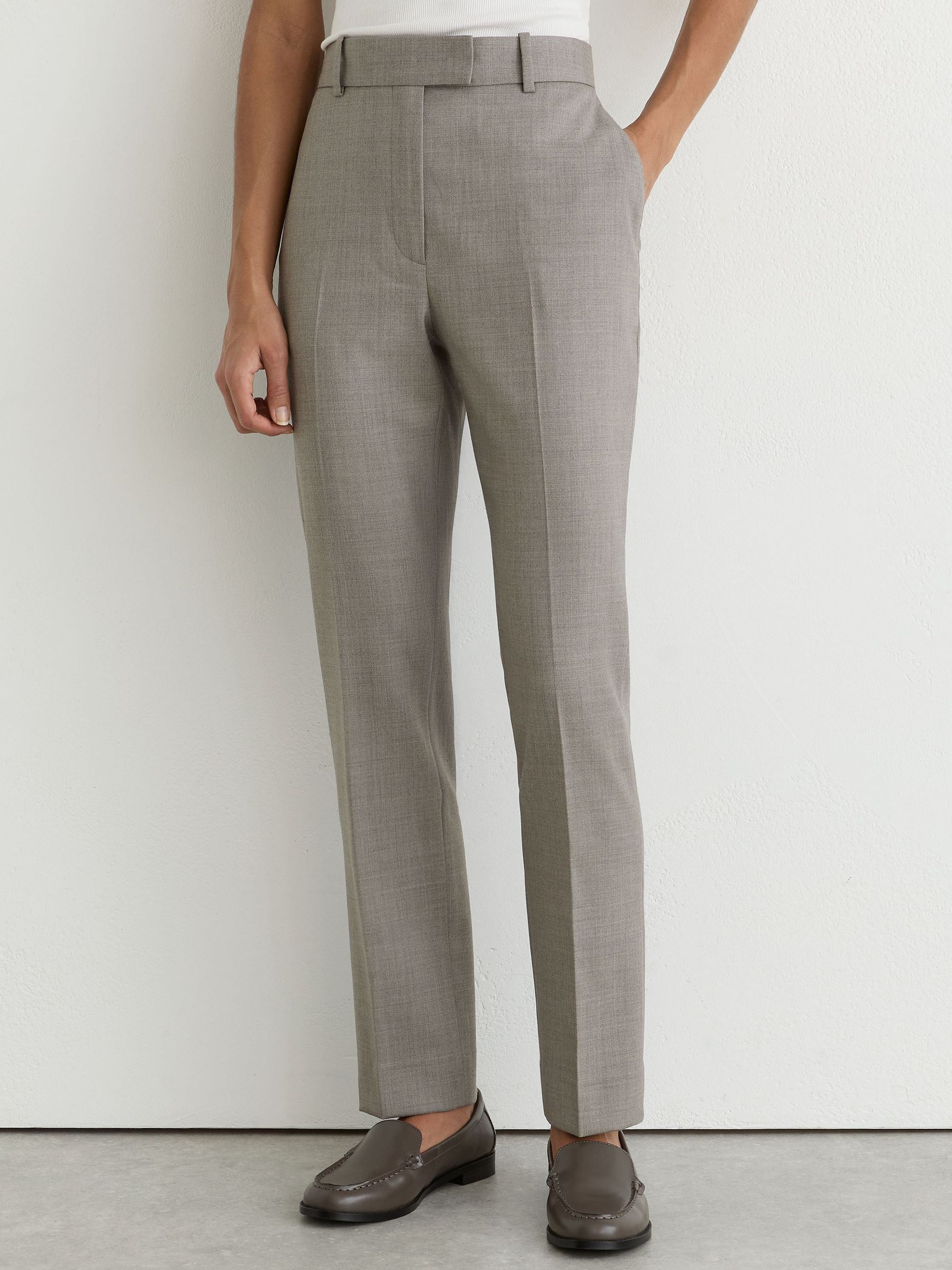 Wool-Blend Slim-Leg Trousers in Light Grey - Obrázek 3 z 7