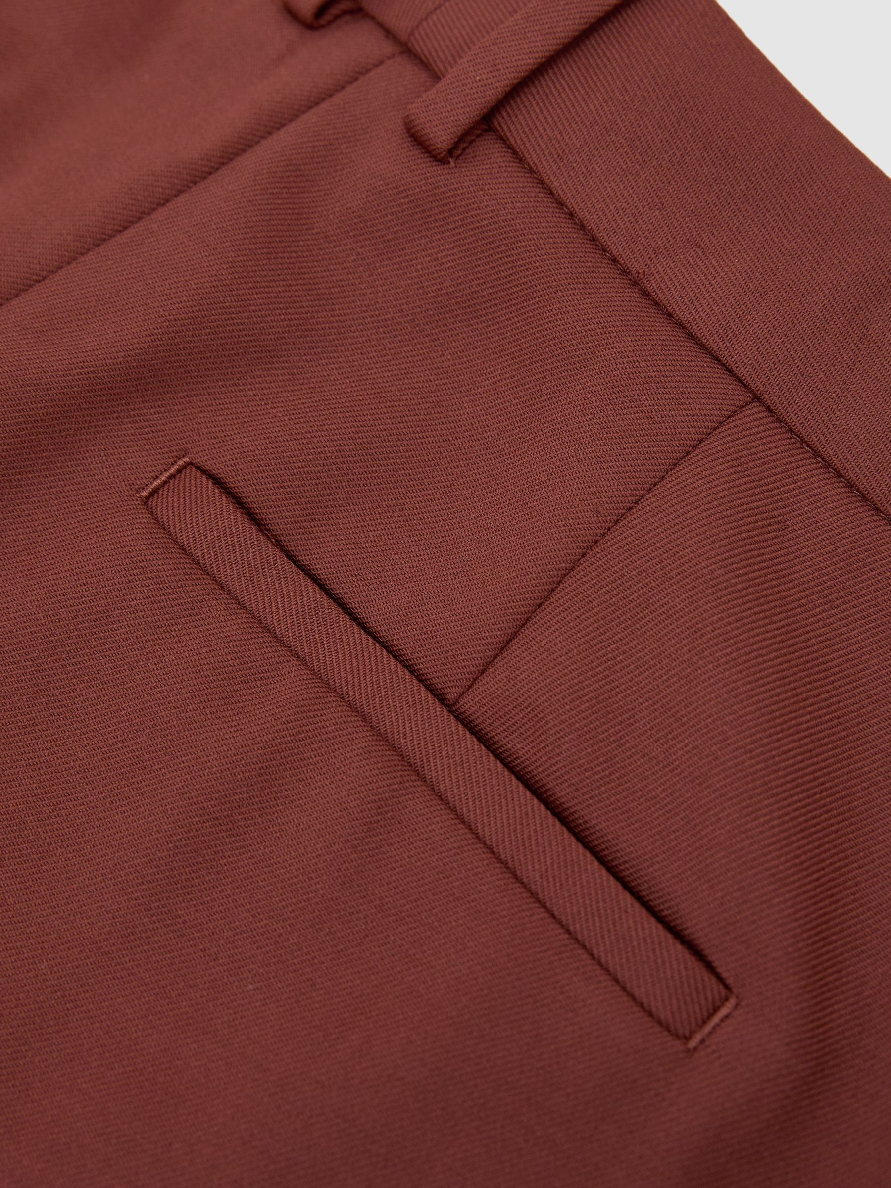 Wool-Blend Wide-Leg Suit Trousers in Brick Red - Image 10 of 10