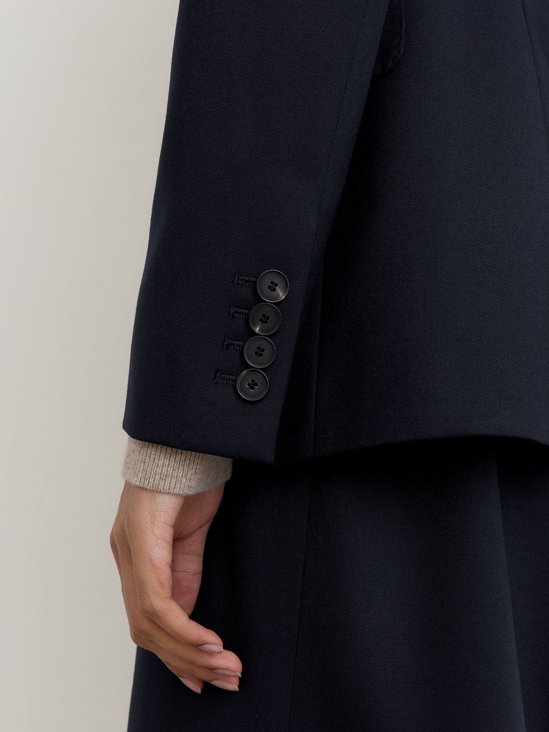Petite Wool-Blend Single-Breasted Suit Blazer in Navy - Image 5 of 10