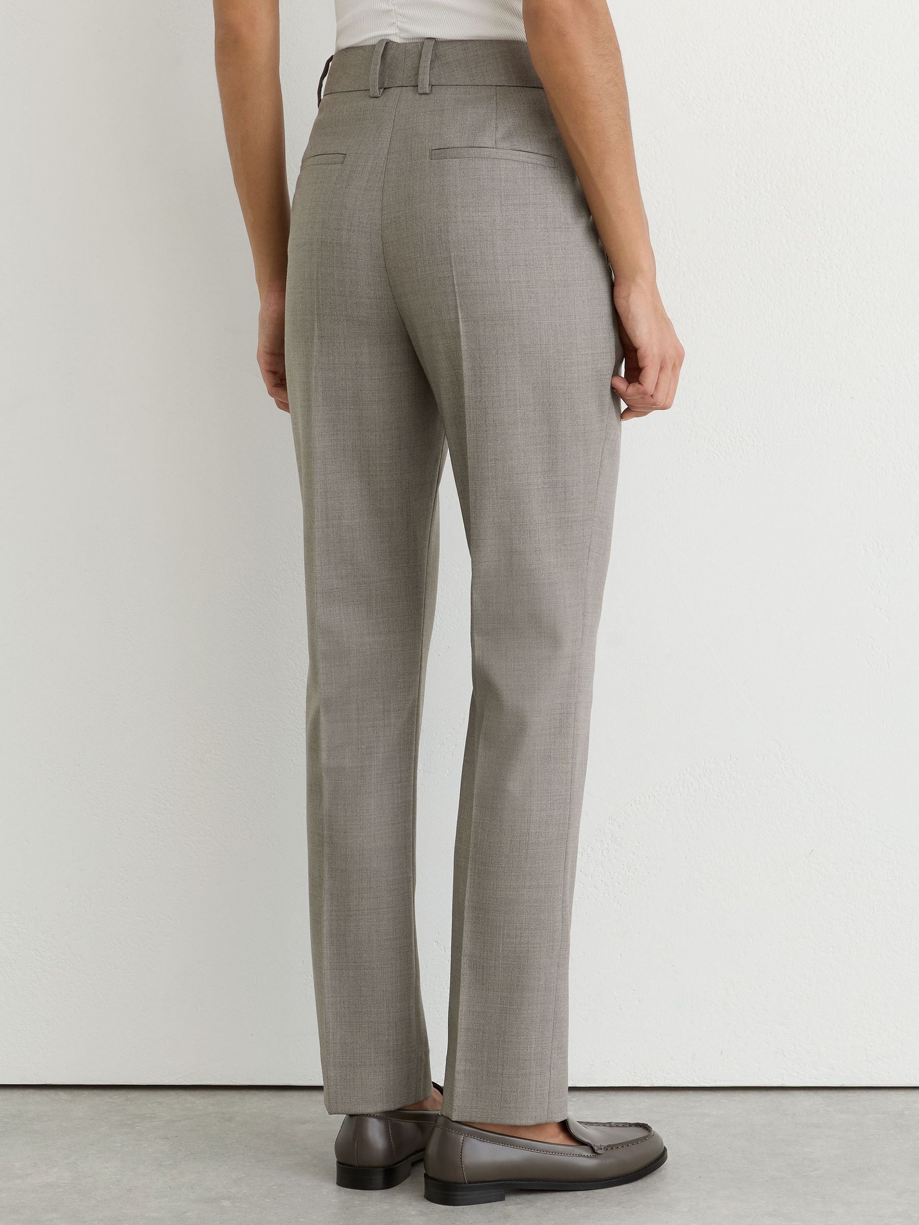 Petite Wool-Blend Slim-Leg Trousers in Light Grey - Obrázek 5 z 9