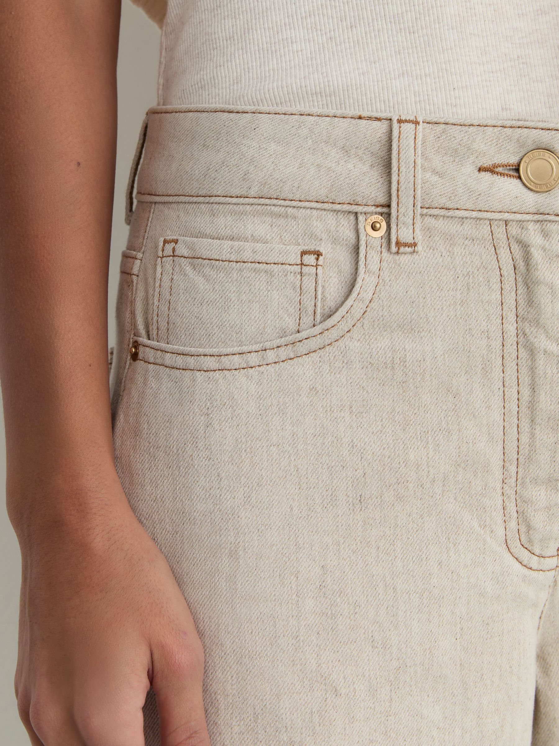 Petite Wide-Leg Jeans with Hemp in Cream - Image 3 of 9