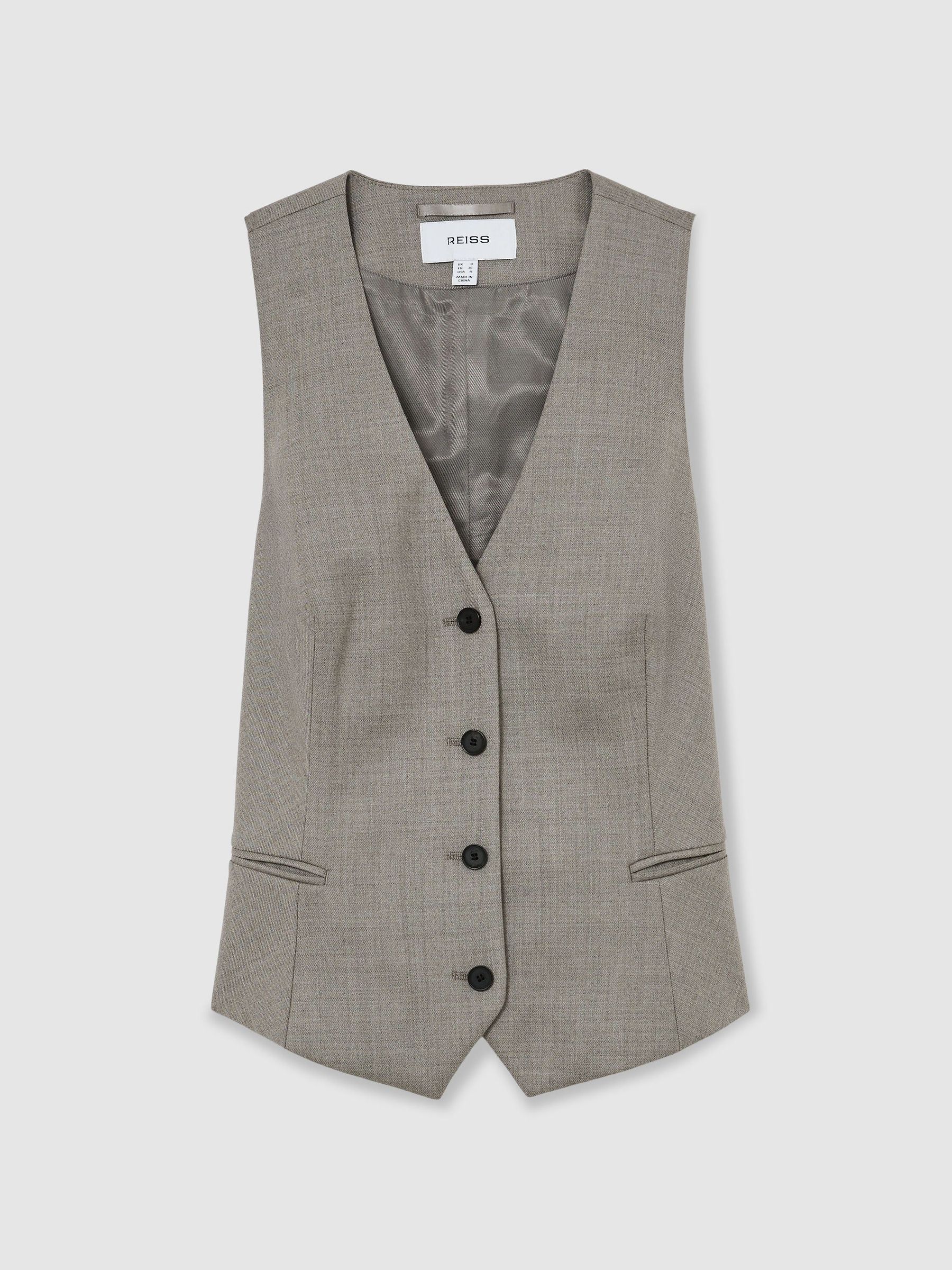 Wool-Blend Tailored Waistcoat in Light Grey - Image 2 of 10 Wool-Blend Tailored Waistcoat in Light Grey - Image 2 of 10