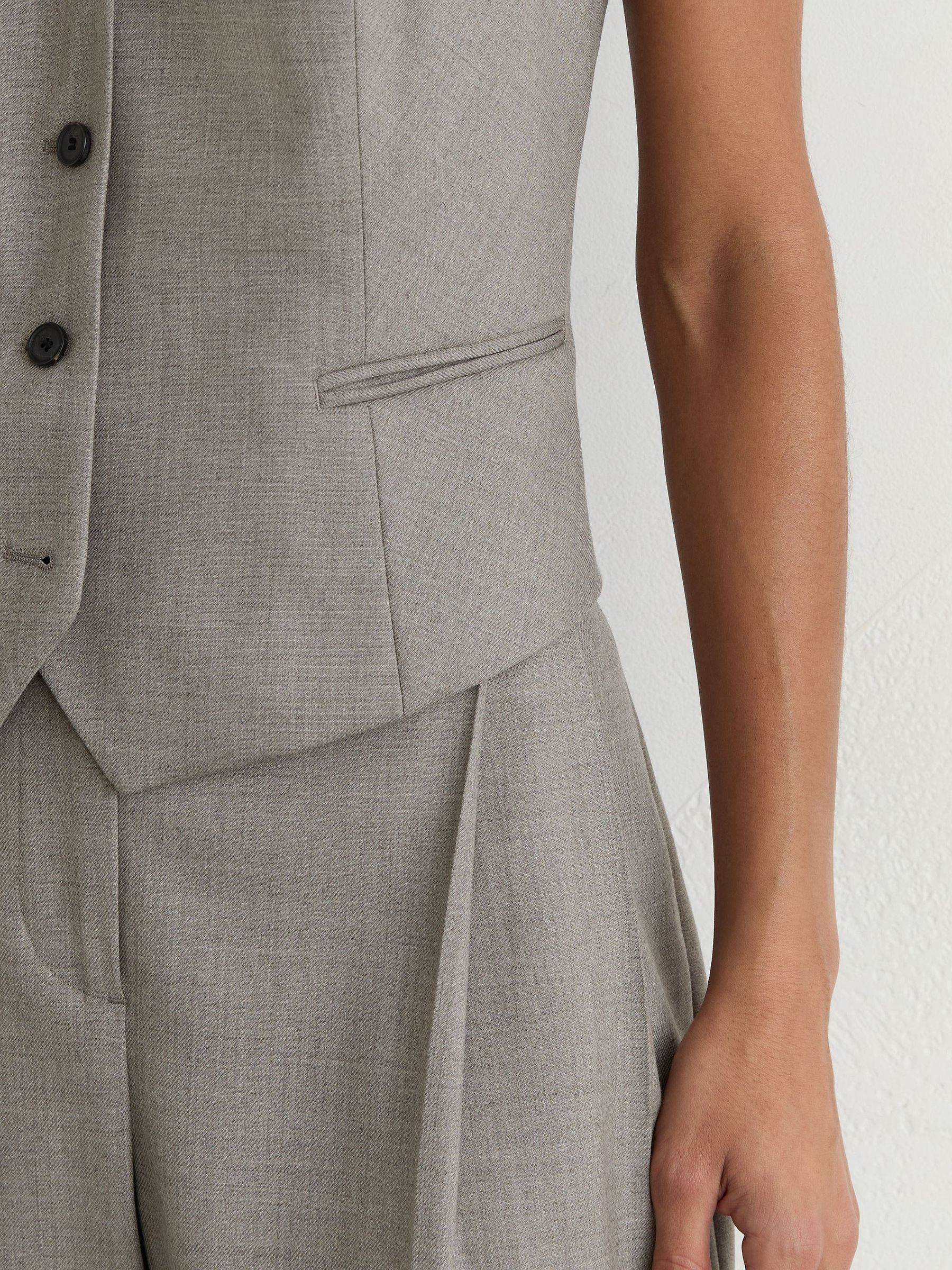 Wool-Blend Tailored Waistcoat in Light Grey - Image 4 of 10