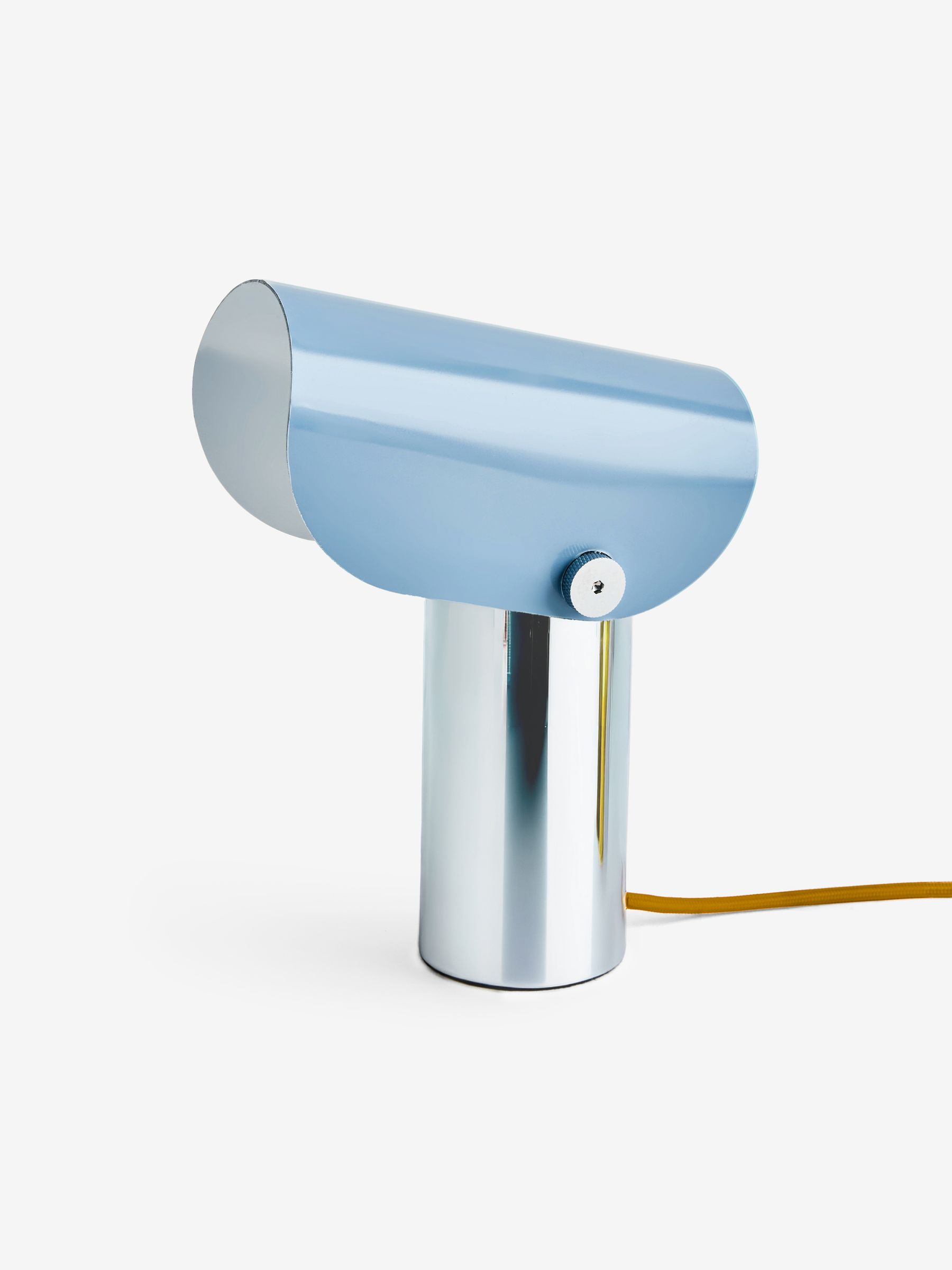 Curve Table Lamp in Chrome & Blue - Image 5 of 5