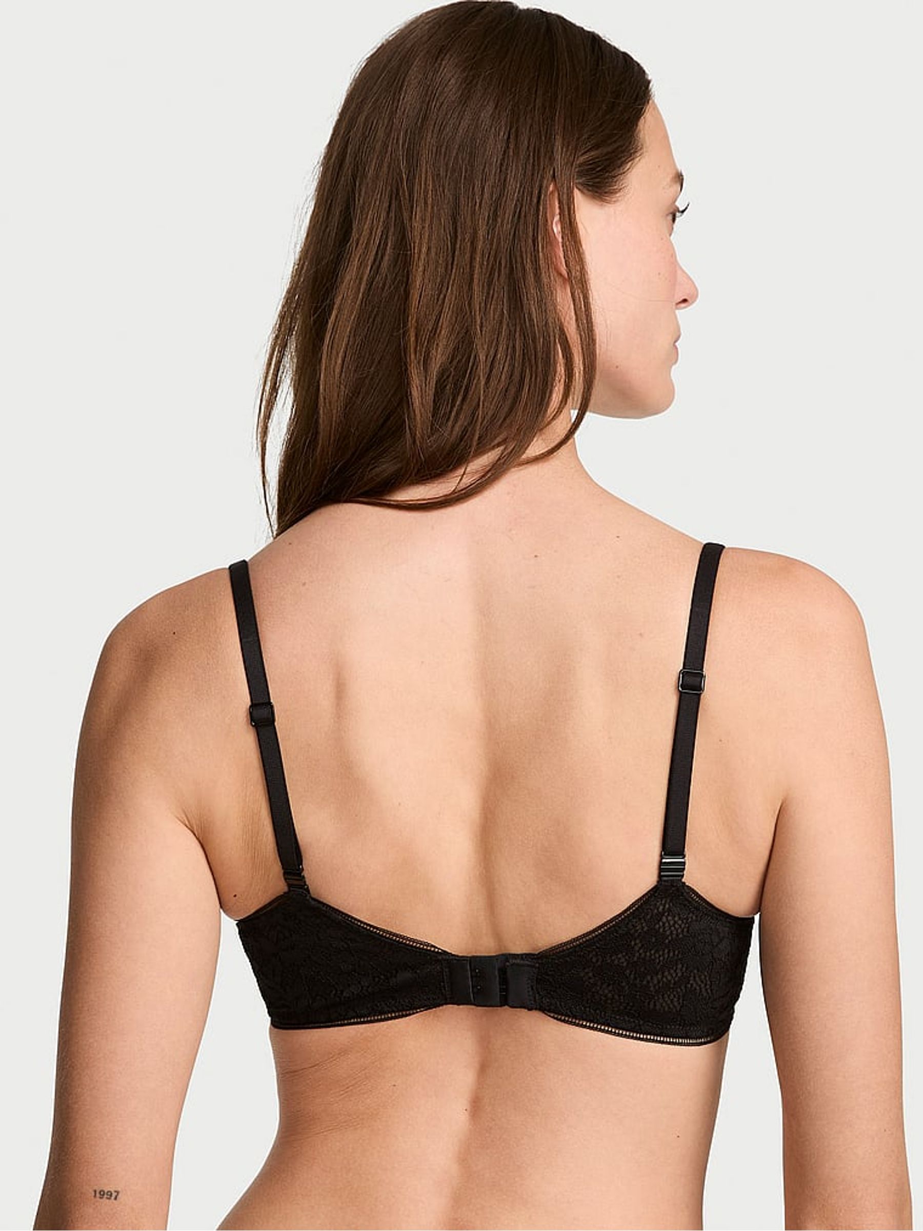 Black Invisible Lift Lace Unlined Demi Bra - Image 2 of 2 Black Invisible Lift Lace Unlined Demi Bra - Image 2 of 2