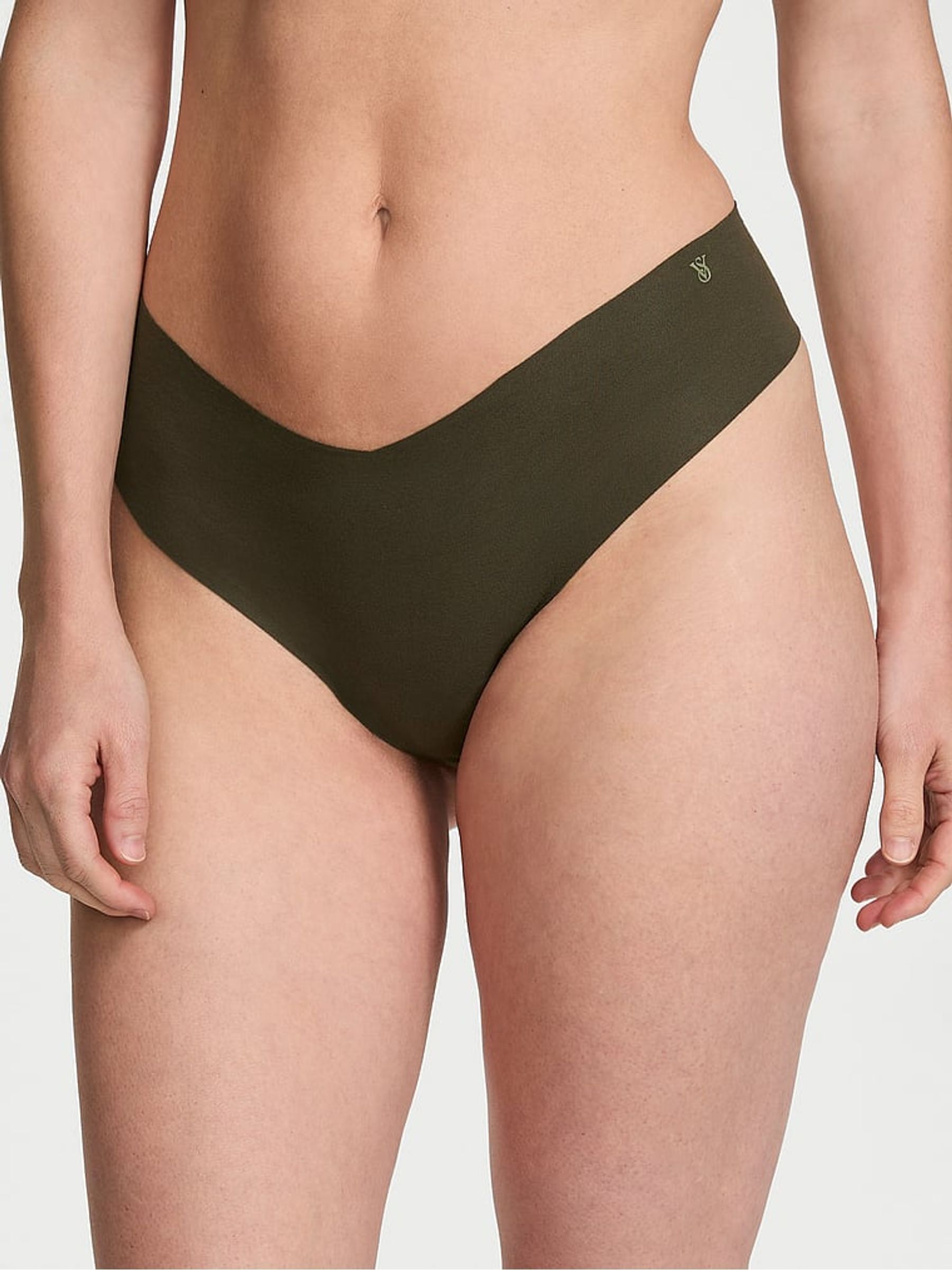 Olive Green Thong Cotton Knickers - Image 1 of 2