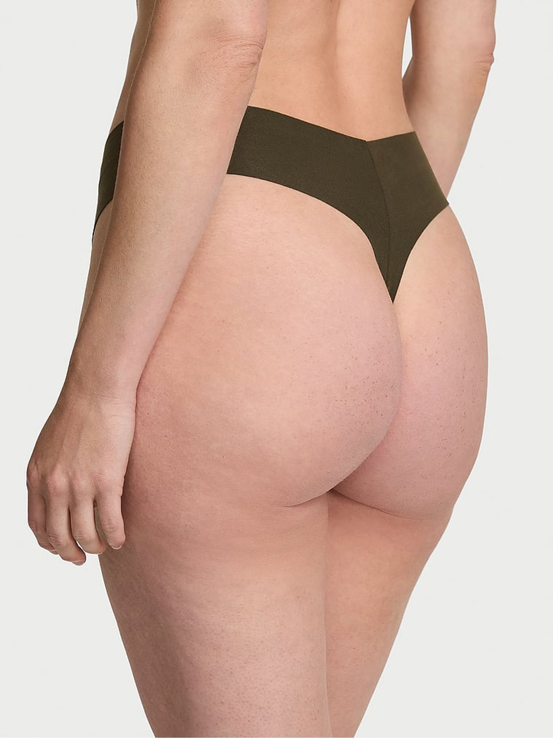 Olive Green Thong Cotton Knickers - Image 2 of 2