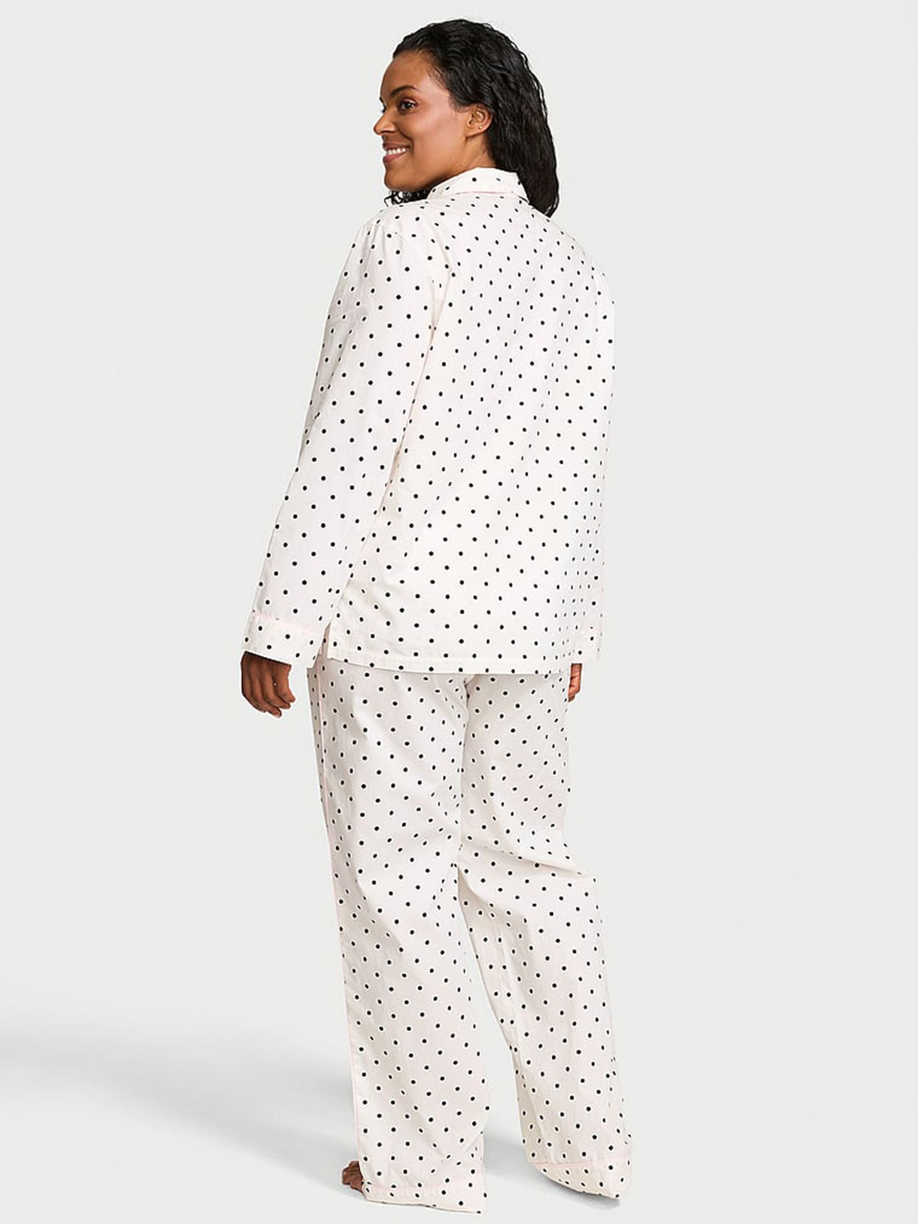 Coconut White Polka Dot Heritage Cotton Long Pyjamas Set - Image 2 of 2 Coconut White Polka Dot Heritage Cotton Long Pyjamas Set - Image 2 of 2