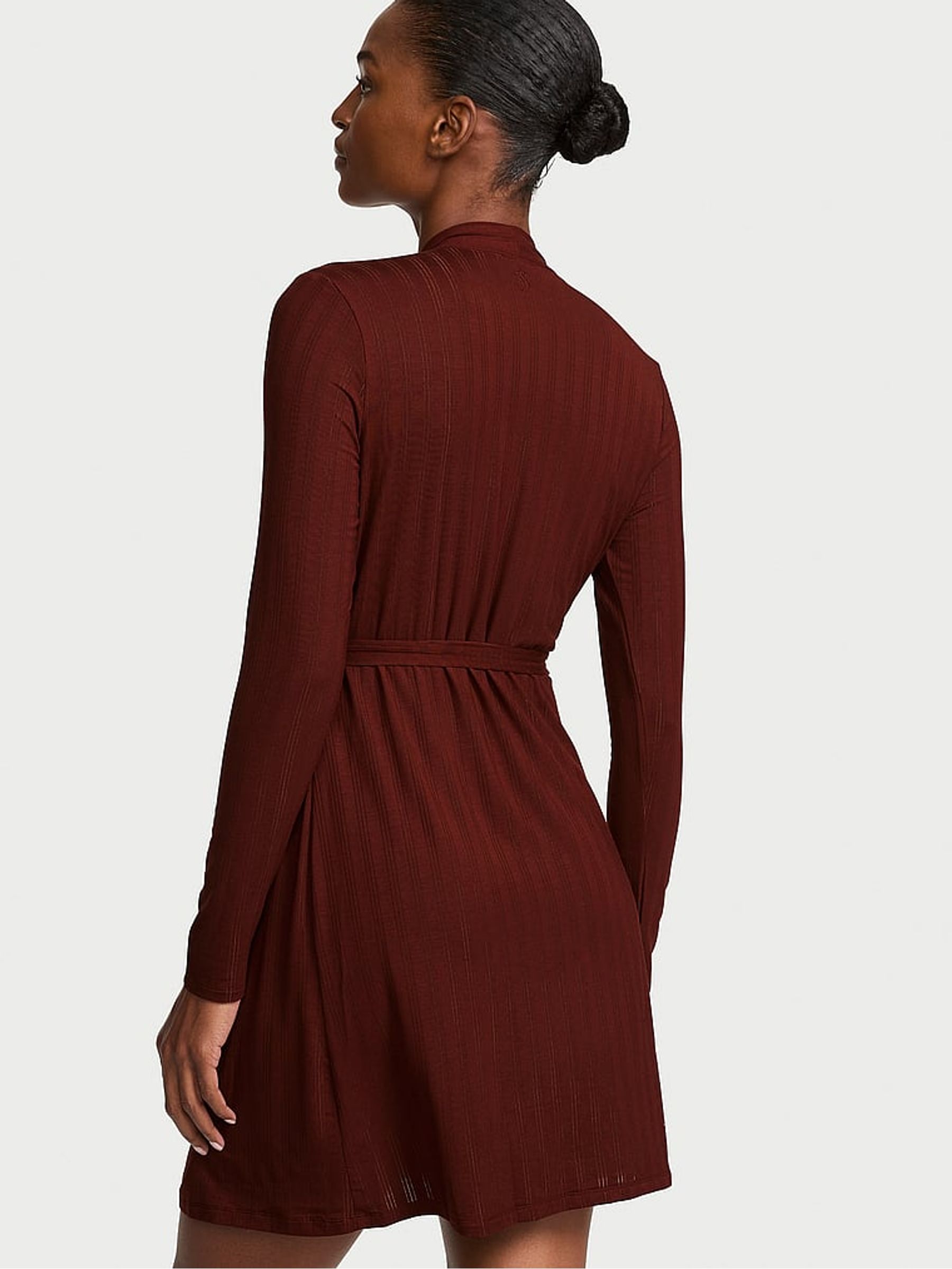 Cherrywood Brown Modal Ultra Fine Short Robe - Image 2 of 3 Cherrywood Brown Modal Ultra Fine Short Robe - Image 2 of 3